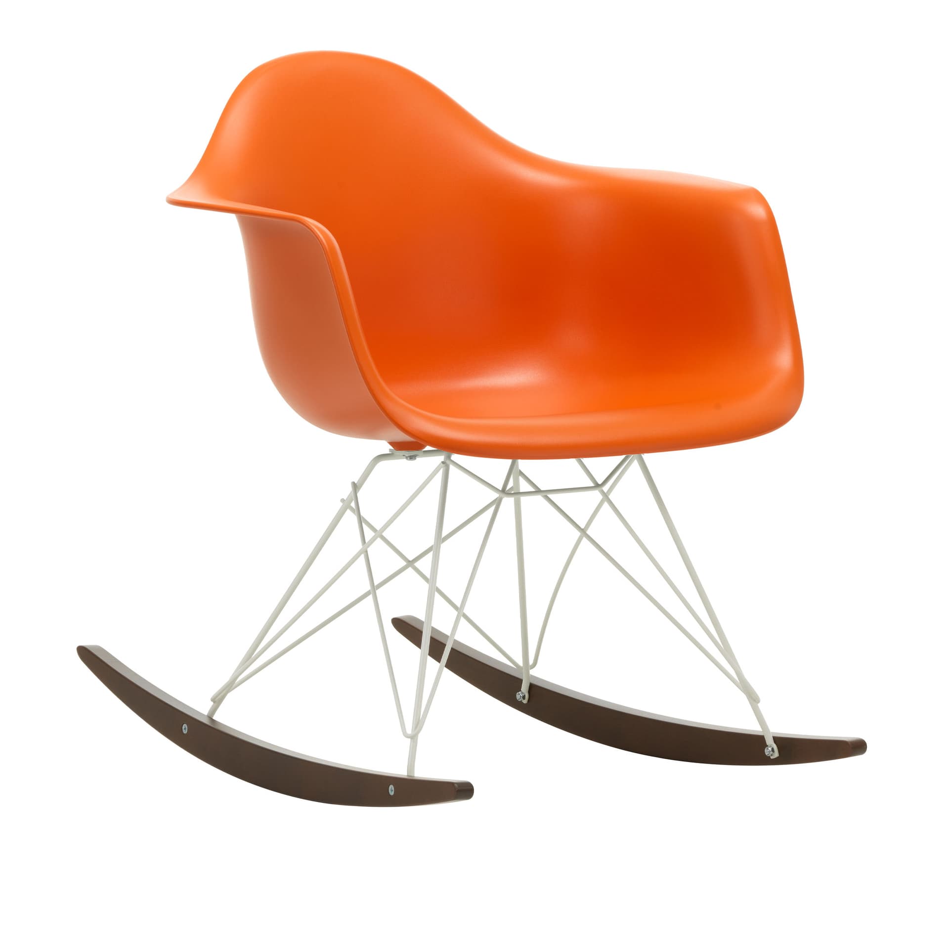 Vitra - Eames Plastic Armchair RAR - 43 Rusty Orange - White Base - Dark Maple - Lenestoler - Charles & Ray Eames - Oransje - Metall/Tre/Plast