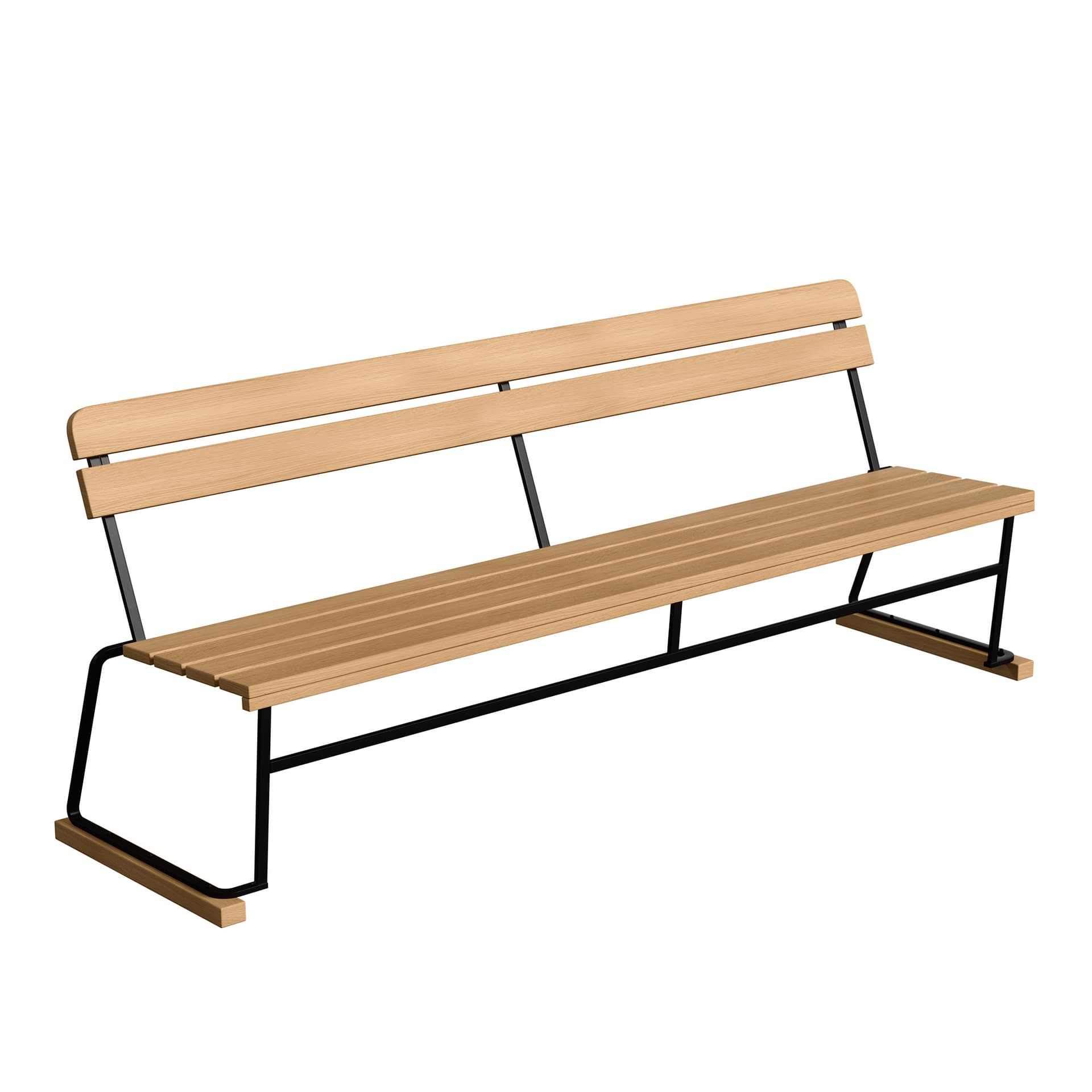 Grythyttan Stålmöbler - Soffa 5 Oljad Ek / Svart Stativ - Hagebenker & sofaer - Tre farget - Metall/Tre