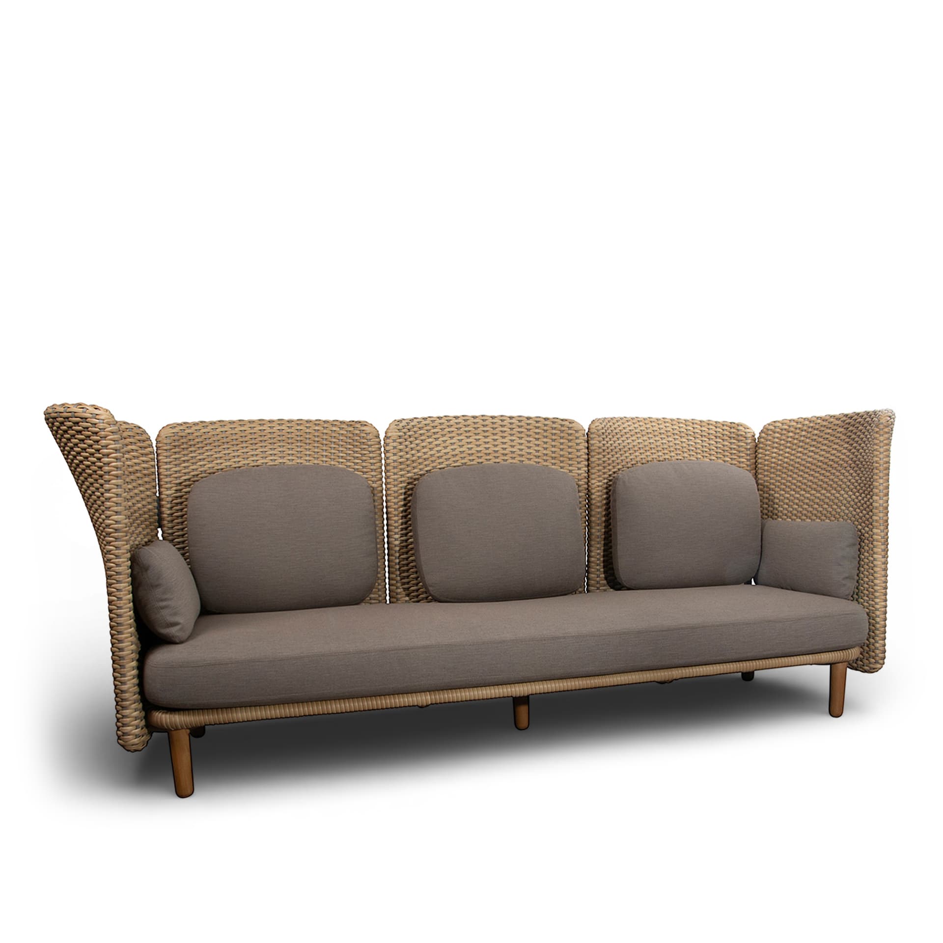 Cane-Line - Arch 3-seater sofa with high arm-backrest – Natural Taupe Cane-line Flat Weave - Utendørs sofaer - Foersom & Hiort-Lorenzen