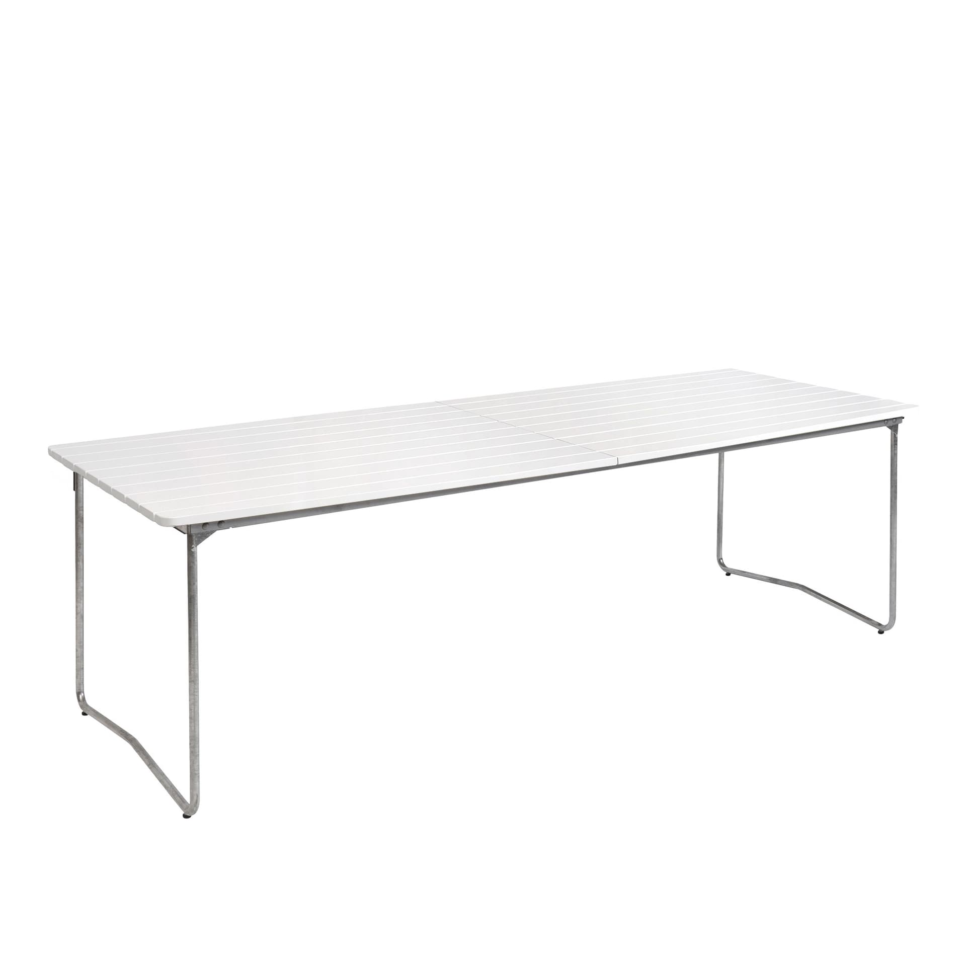 Grythyttan Stålmöbler - Bord B31 230cm varmforsinket stativ hvitlakkert eik - Utendørs spisebord - Hvit - Tre