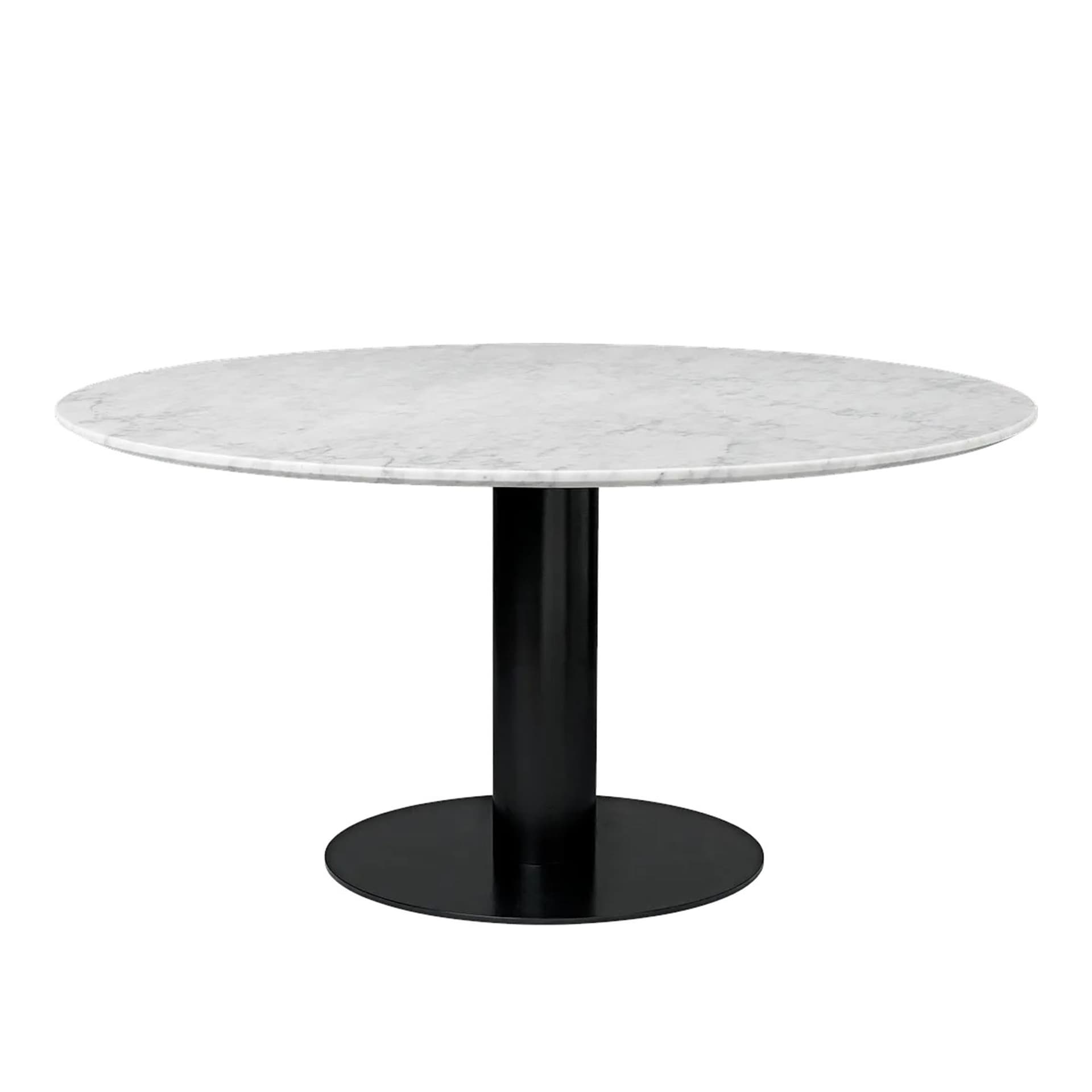 GUBI Gubi 2.0 spisebord marble white, Ø 150 cm, sort stativ