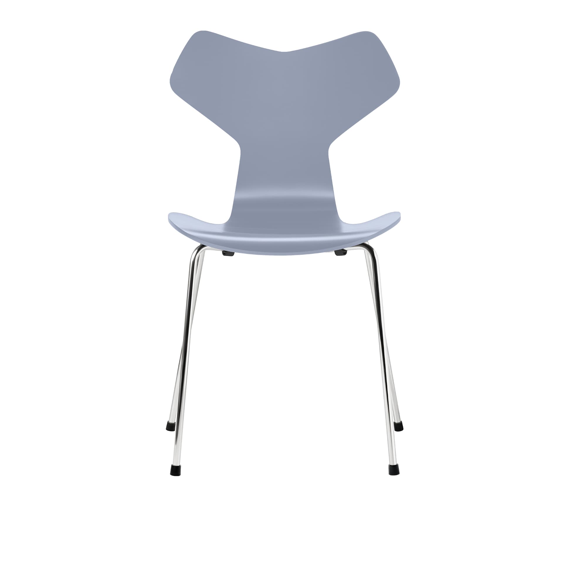 Fritz Hansen - 3130 Grand Prix, Lackad, Lavender Blue, Underrede Förkromat Stål - Spisestoler - Arne Jacobsen - Blå - Metall/Tre