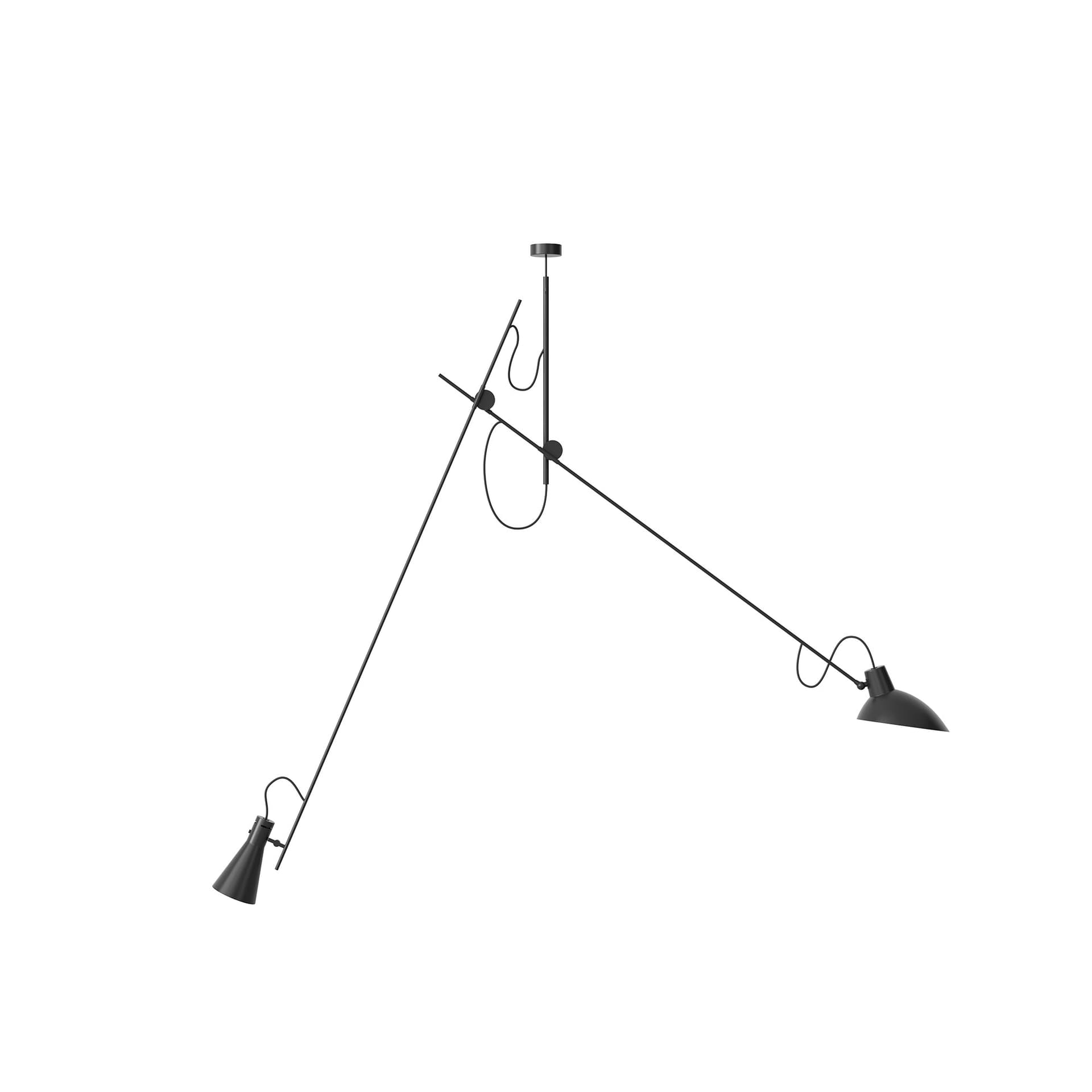 Astep - VV Cinquanta Suspension, Black Structure, Black Reflectors - Pendellamper - Vittoriano Viganò - Svart