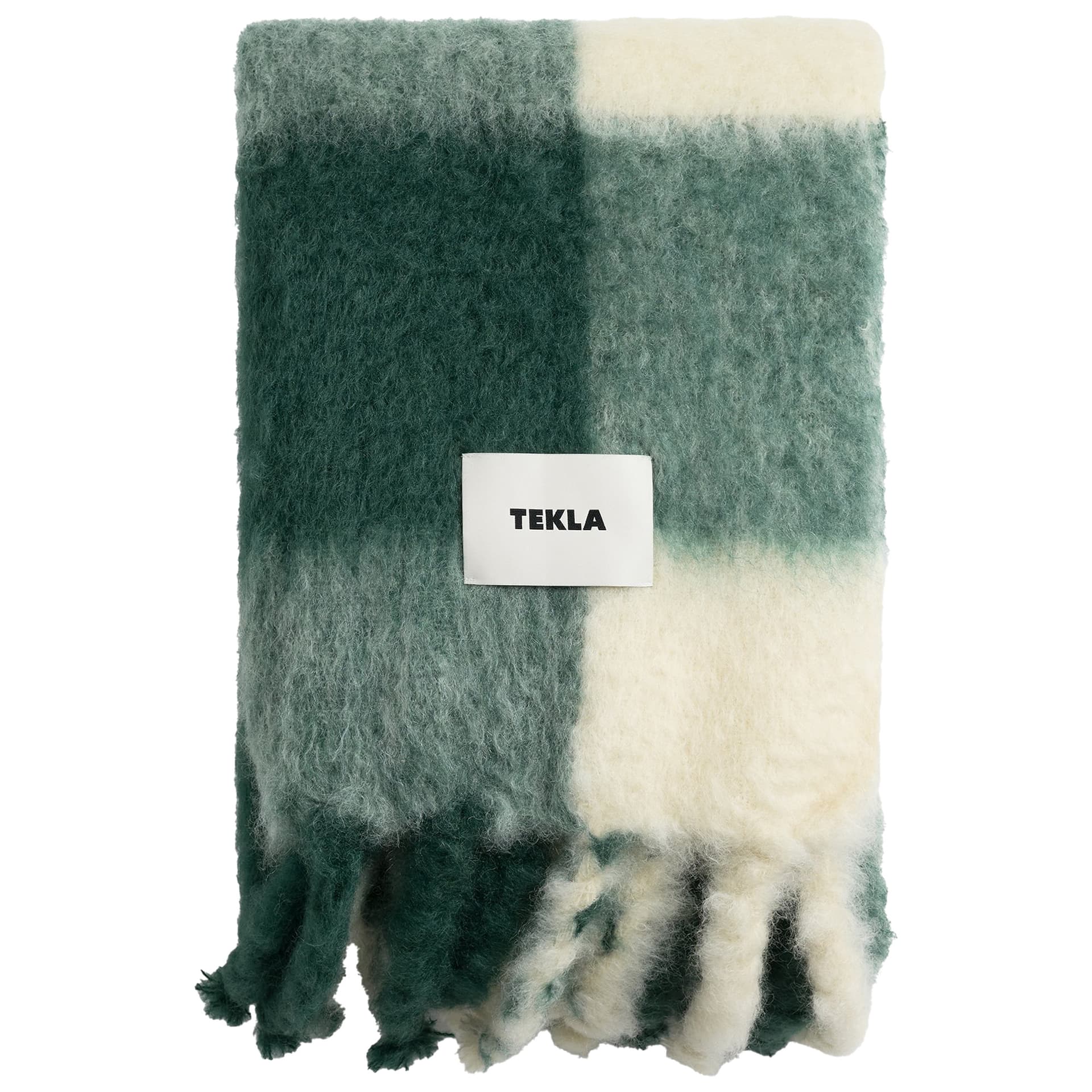 Tekla - Mohair Blanket, Peridot Checks, 130X200 - Pledd og tepper - Ull
