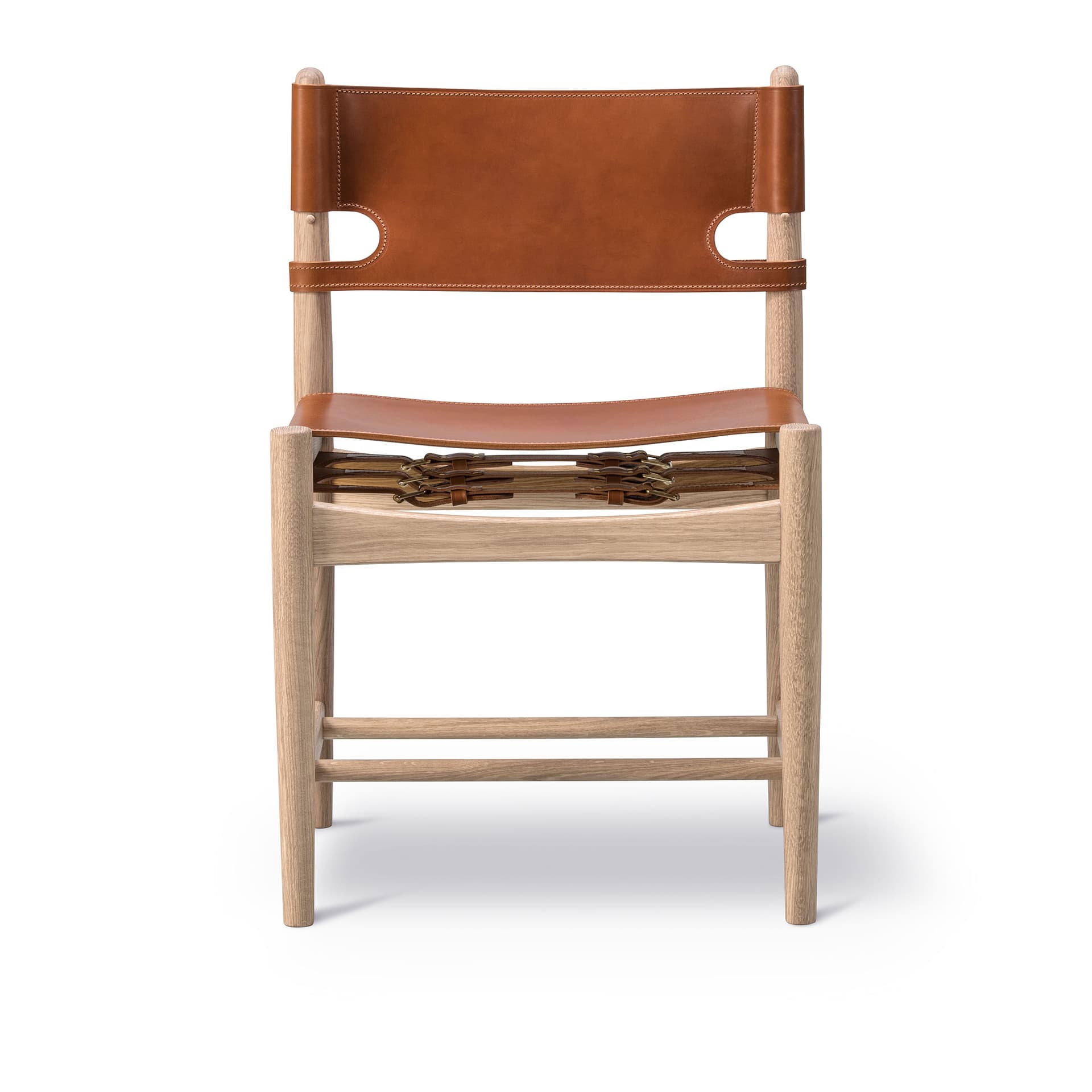 Fredericia Furniture - The Spanish Dining Chair Såpad ek / Cognac läder - Spisestoler - Børge Mogensen - Brun - Lær/Tre