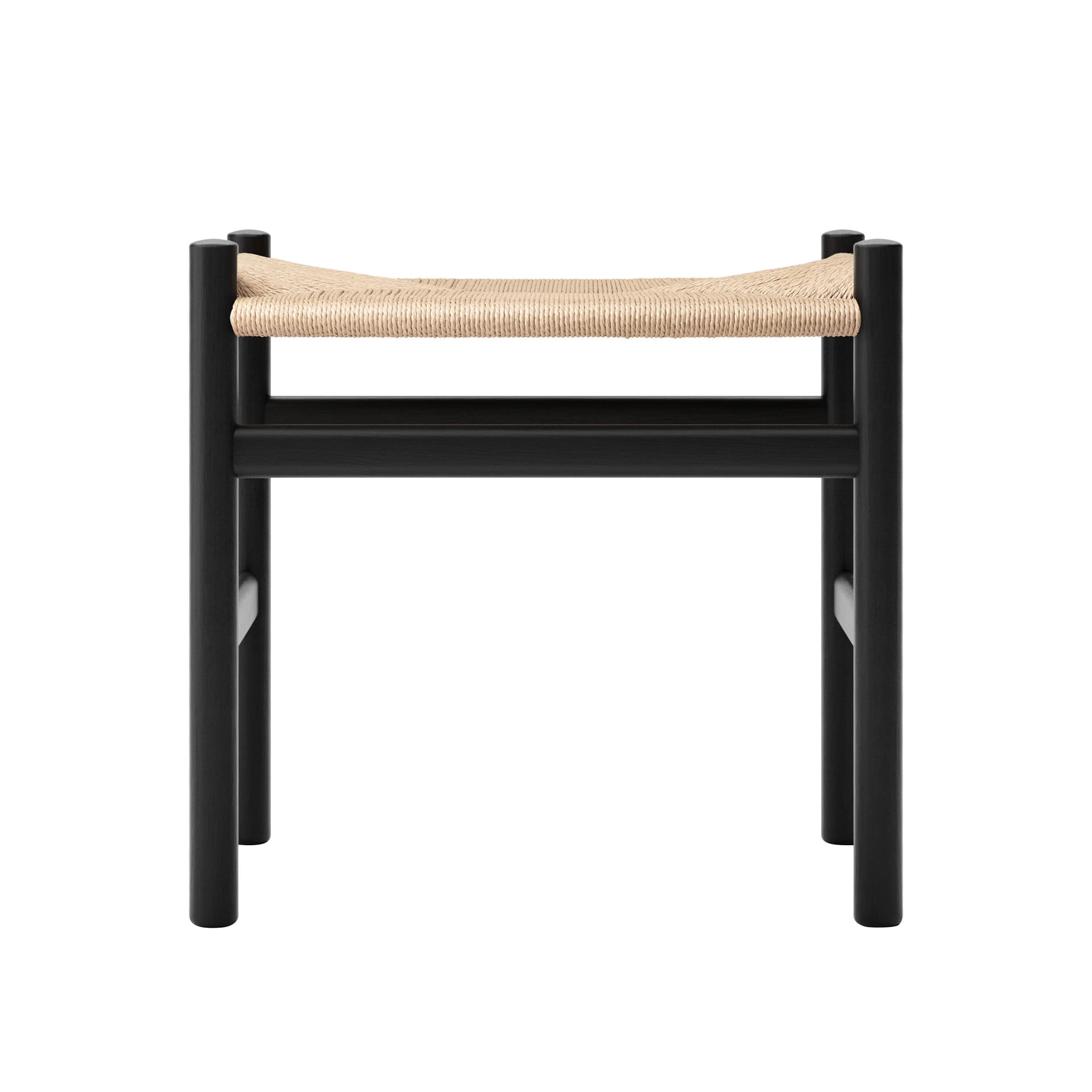 Carl Hansen - CH53, Ek, Svart, Naturflätad, 43 cm - Skamler & Taburetter - Hans J. Wegner - Svart - Papir/Tre