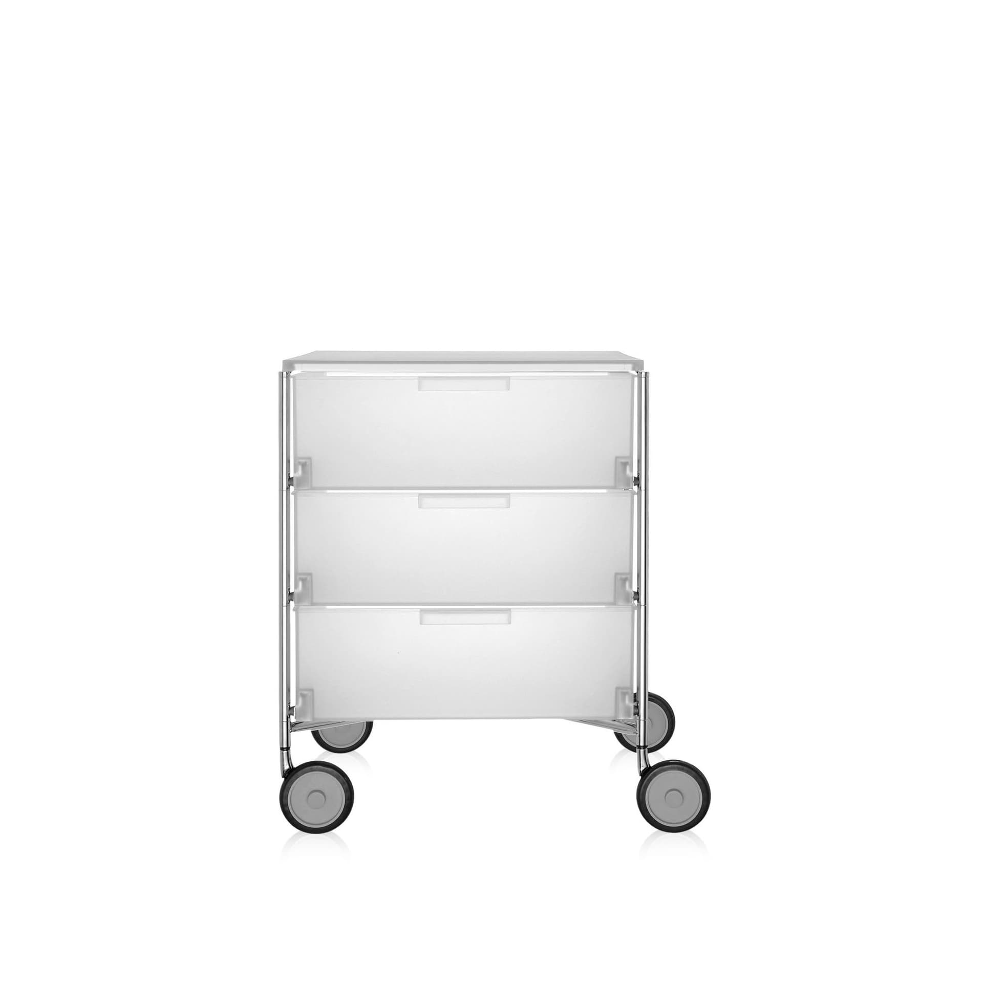 Kartell - Mobil 3 Drawers with Wheels Ice - Skuffeseksjoner - Atonio Citterio,Oliver Löw - Hvit - Metall/Plast