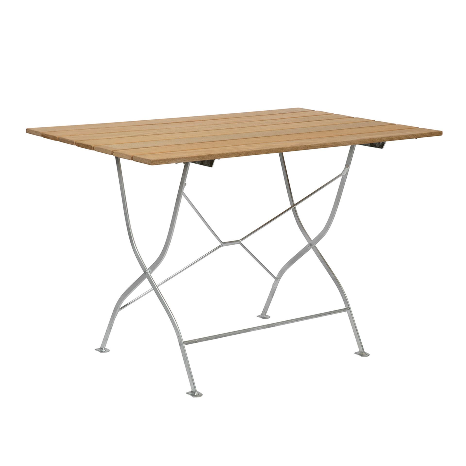 Grythyttan Stålmöbler - Bryggeribord 110x70 - Oljad Ek / Varmförzinkat Stativ - Utendørs spisebord - Tre farget - Metall/Tre