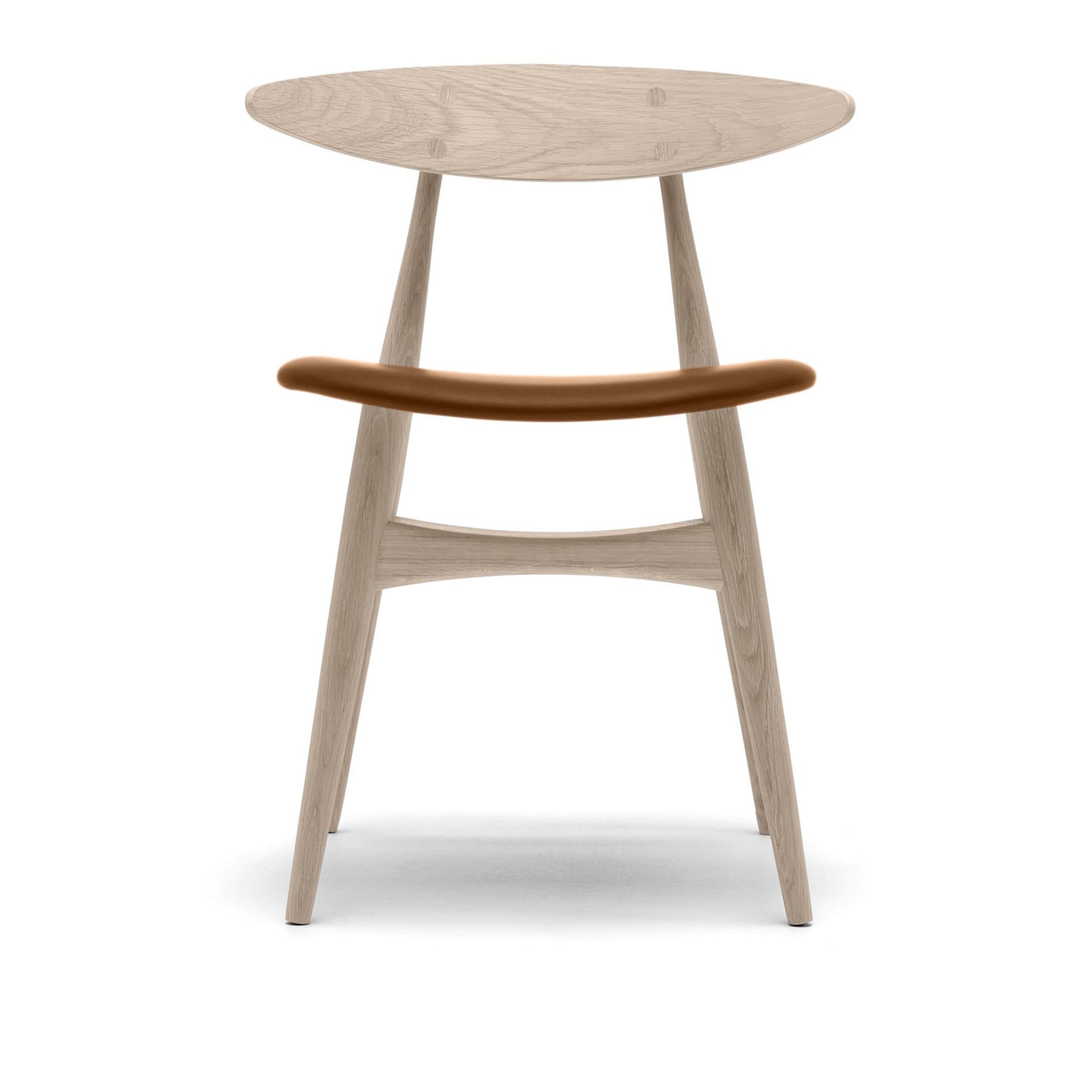 Carl Hansen - CH33P - Klädd sits, Tvålad Ek, Lädergrupp C Sif - 95 - Spisestoler - Hans J. Wegner - Tre farget - Tre