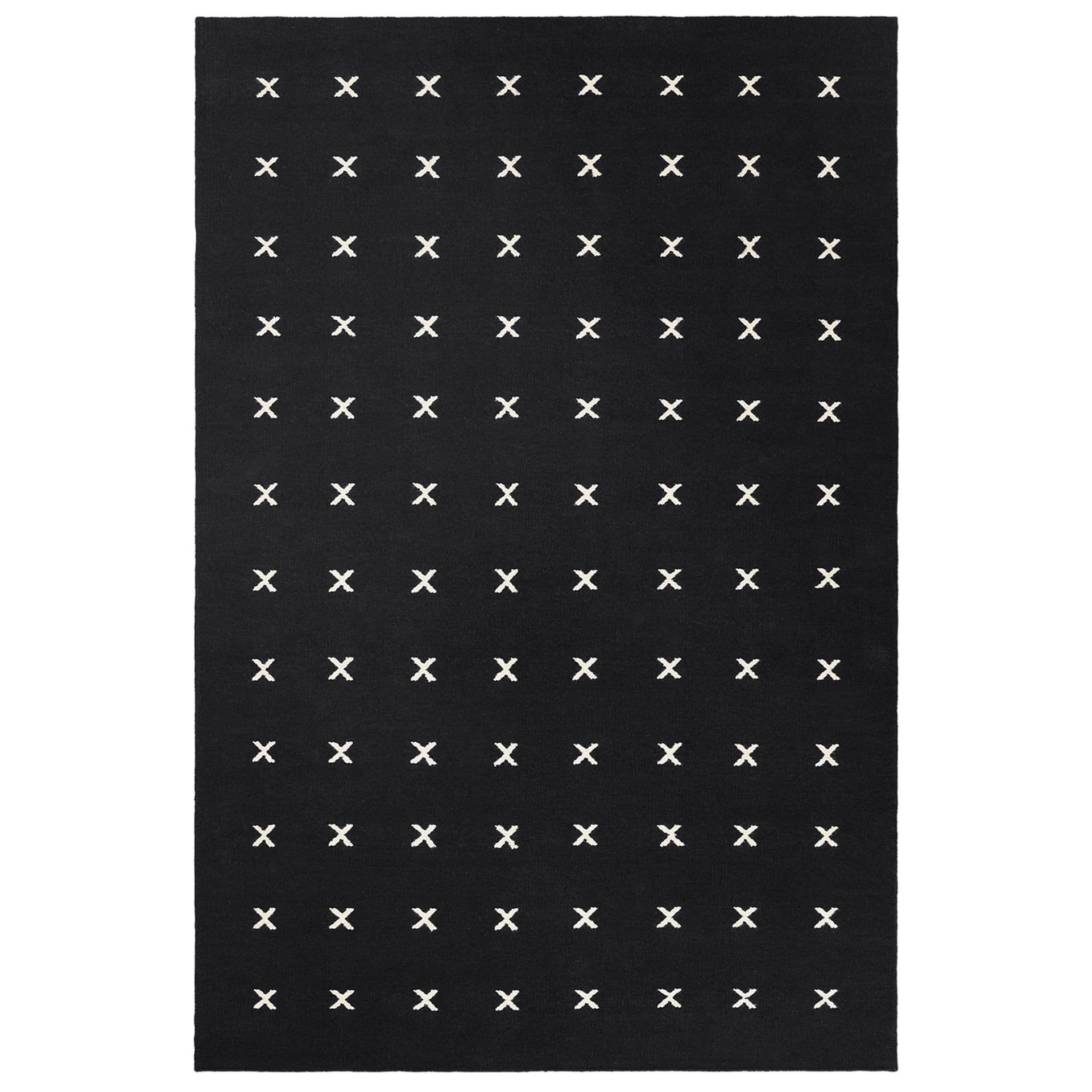 Nordic Knots - Cross Black/Cream 200 x 300 cm - Mønstrede tepper - Svart - Ull