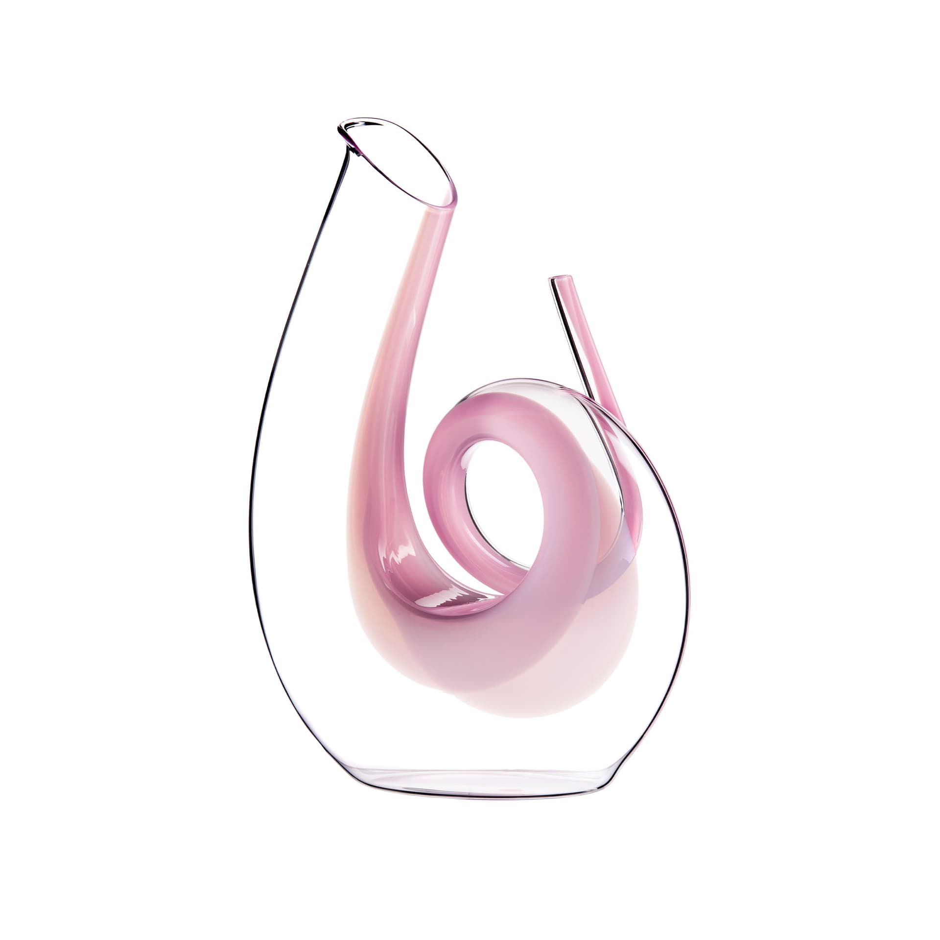 Riedel - Decanthand Curly pink karaff - Vinkarafler og dekantere - Glass