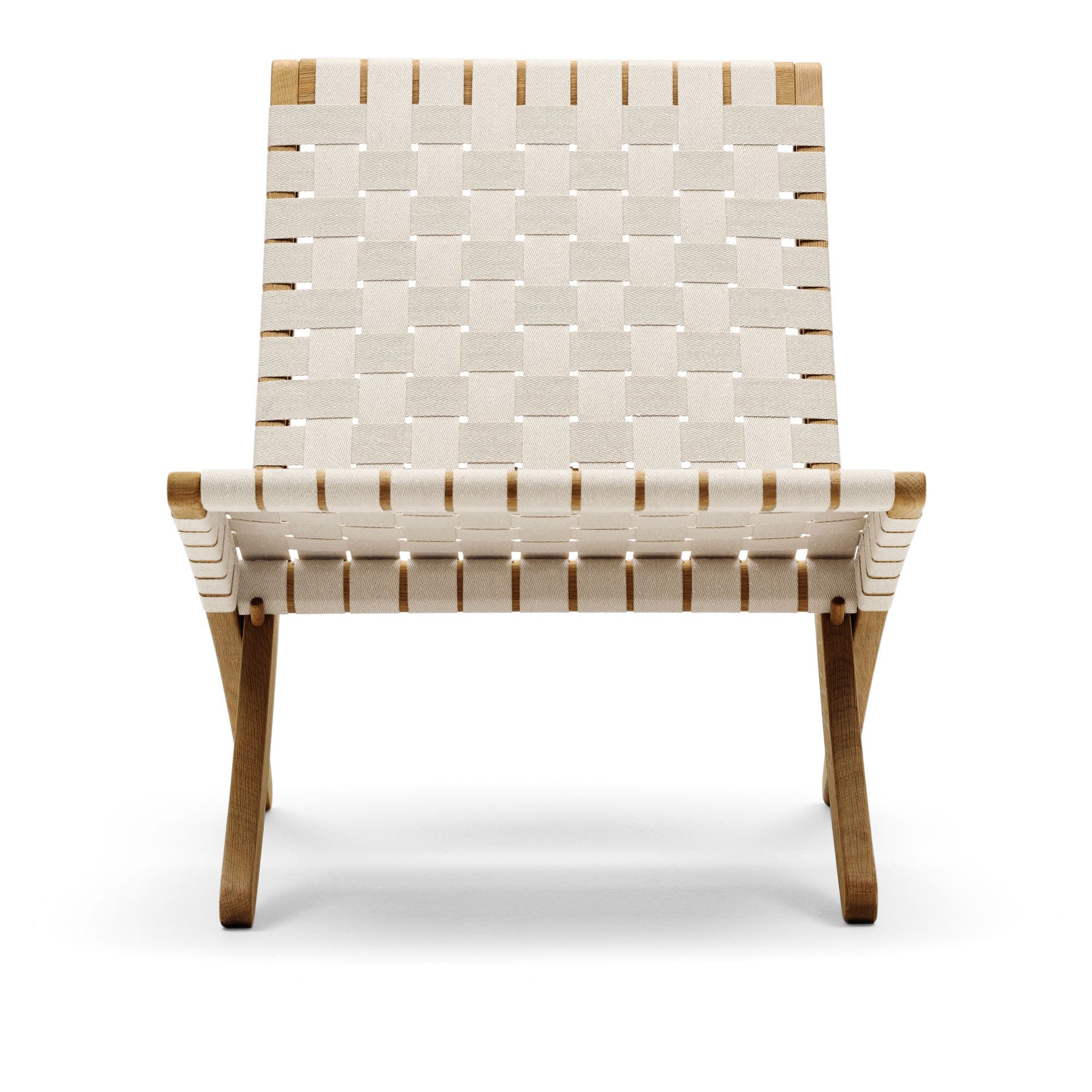 Carl Hansen - MG501 Cuba Chair, Oljad Ek, Bomullsband i Natur - Lenestoler - Morten Gøttler - Beige - Tre/Tekstilmateriale
