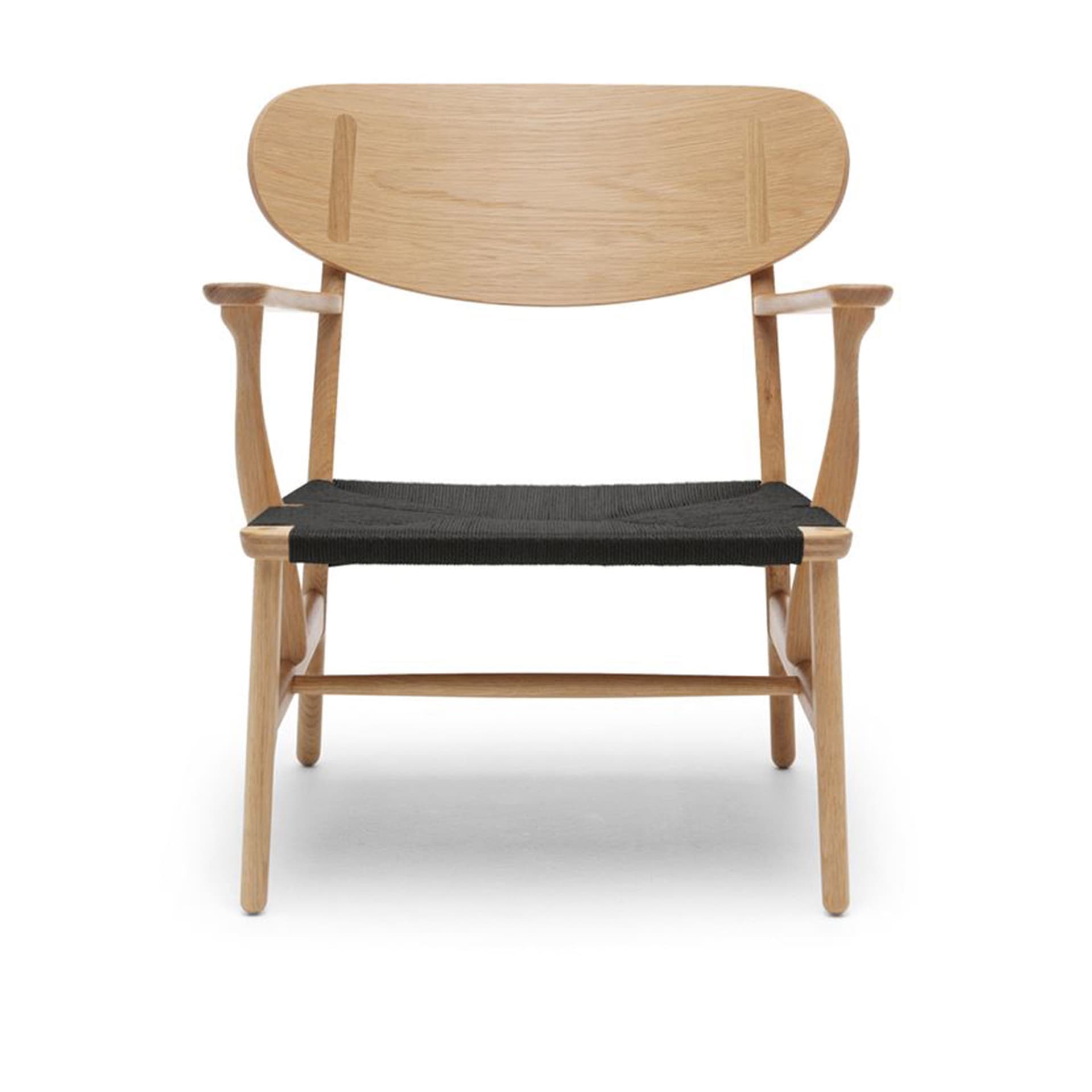 Carl Hansen - CH22, Oiled Oak, Chord Black - Lenestoler - Hans J. Wegner - Beige - Naturlig materiale/Tre