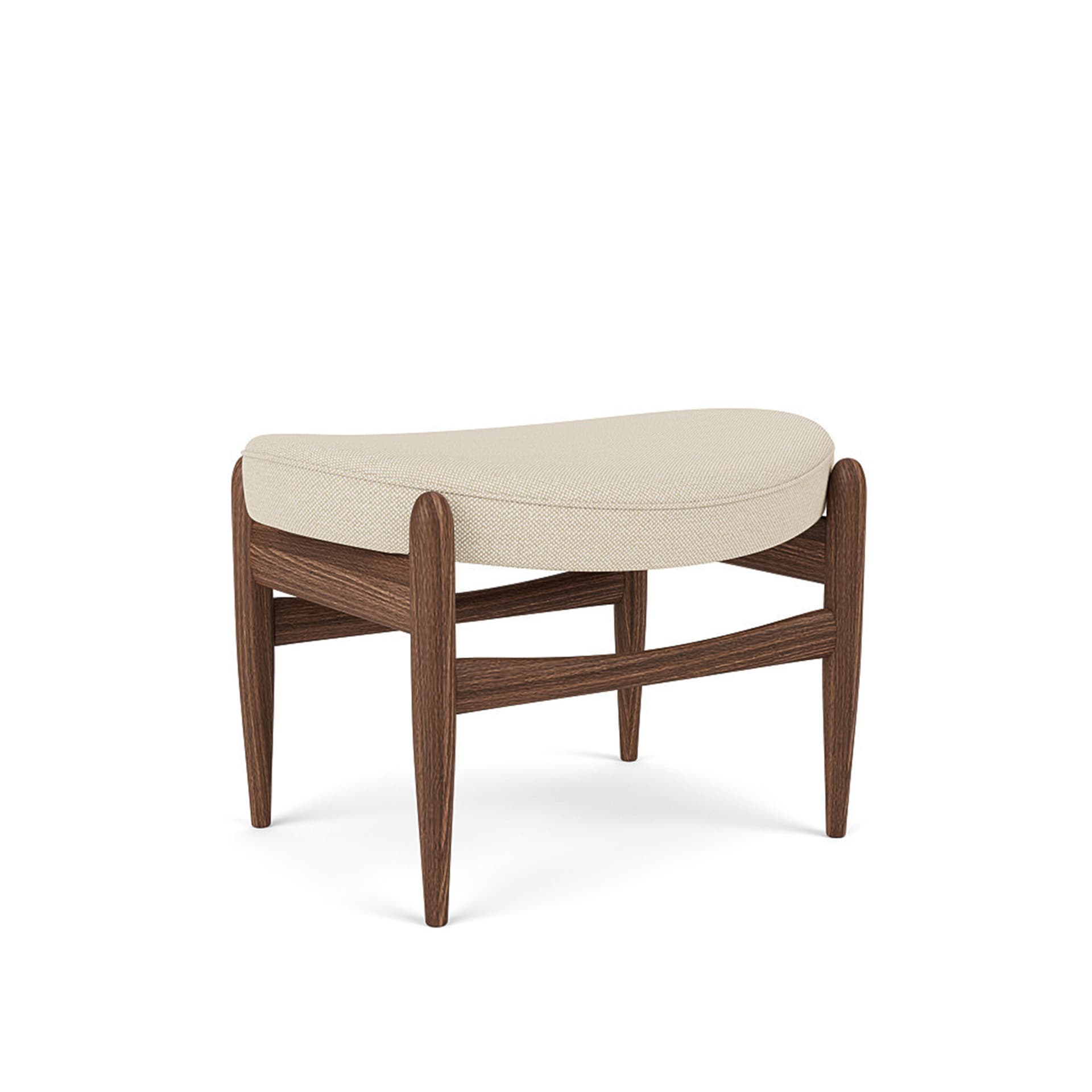 Audo Copenhagen - Elizabeth Ottoman Walnut / Hallingdal 0200 - Skamler & Taburetter - Ib Kofod-Larsen - Beige - Tre/Tekstilmateriale/Skum