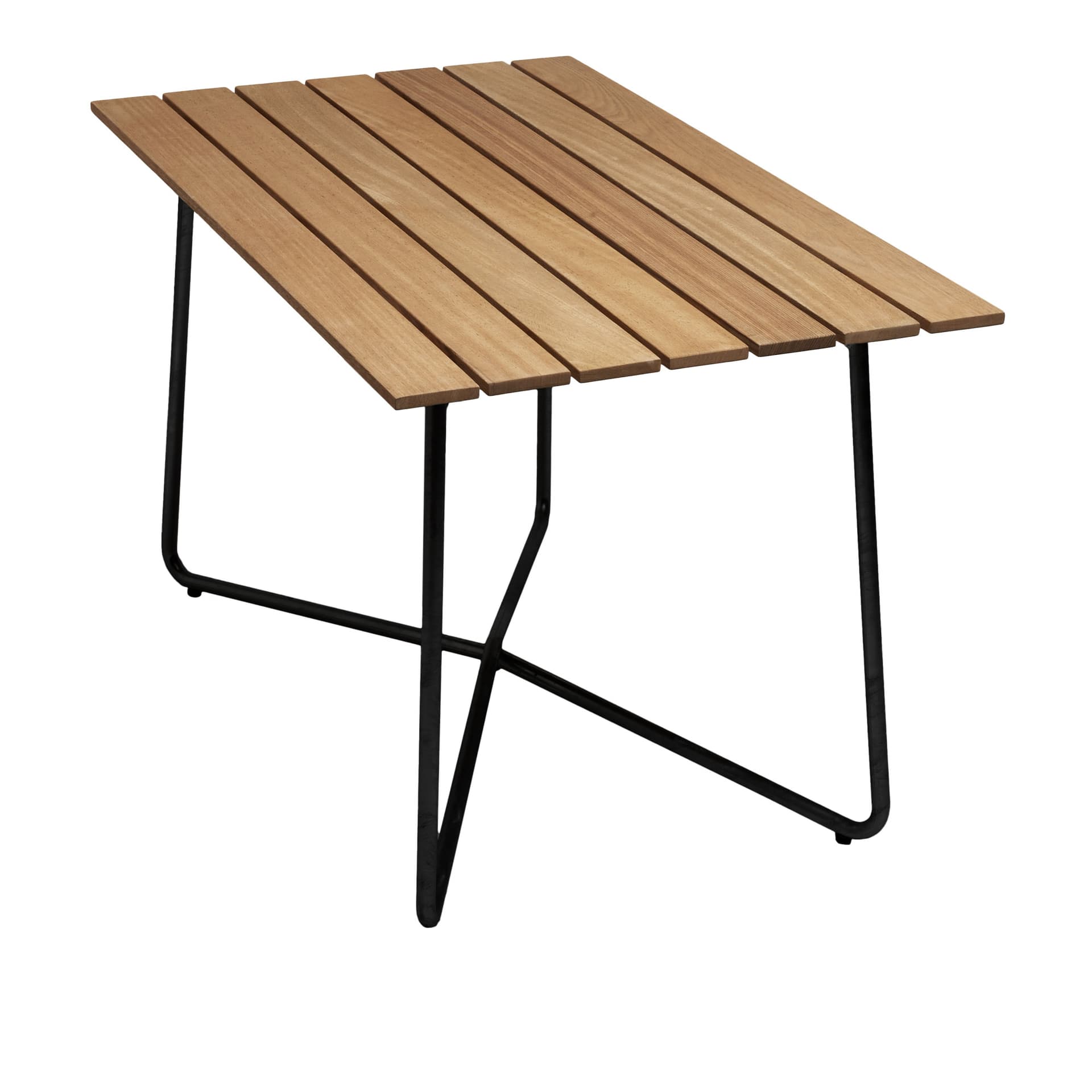 Grythyttan Stålmöbler - Bord B25A 120cm svart stativ oljet eik - Utendørs spisebord - Tre farget