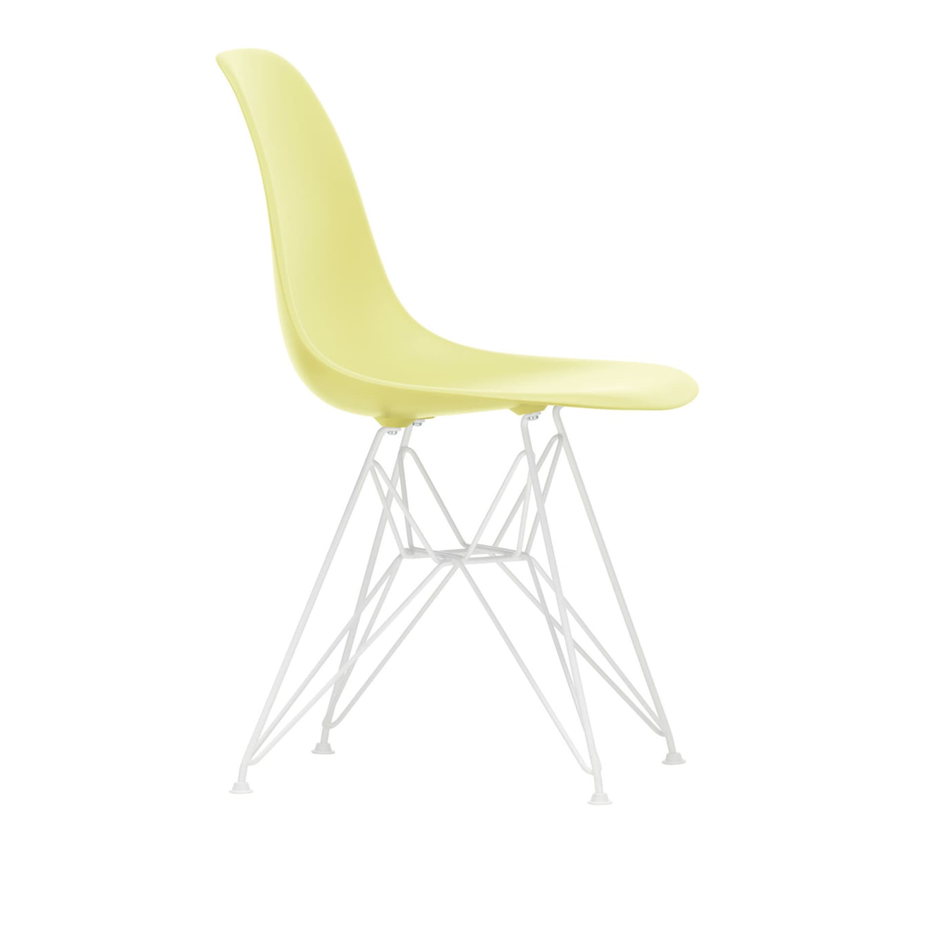 Vitra - Eames RE Plastic Chair DSR 92 Citron, White Base - Spisestoler - Charles & Ray Eames - Gul - Metall/Plast