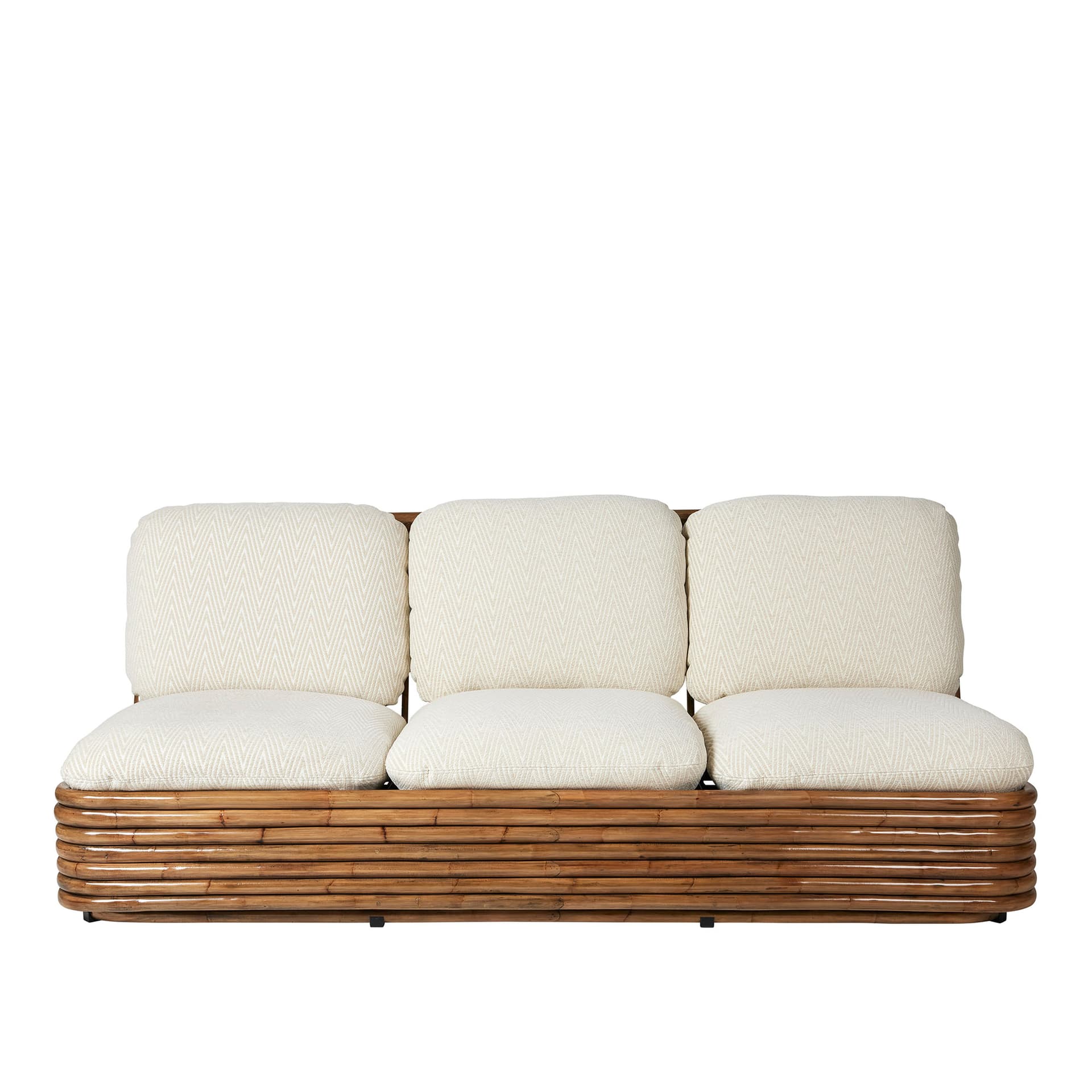 Gubi - Bohemian 72 Sofa - Fully Upholstered, PG. D Dedar, Chevron Special outdoor Ivory 002 - Utendørs sofaer - Gabriella Crespi - Tekstilmateriale