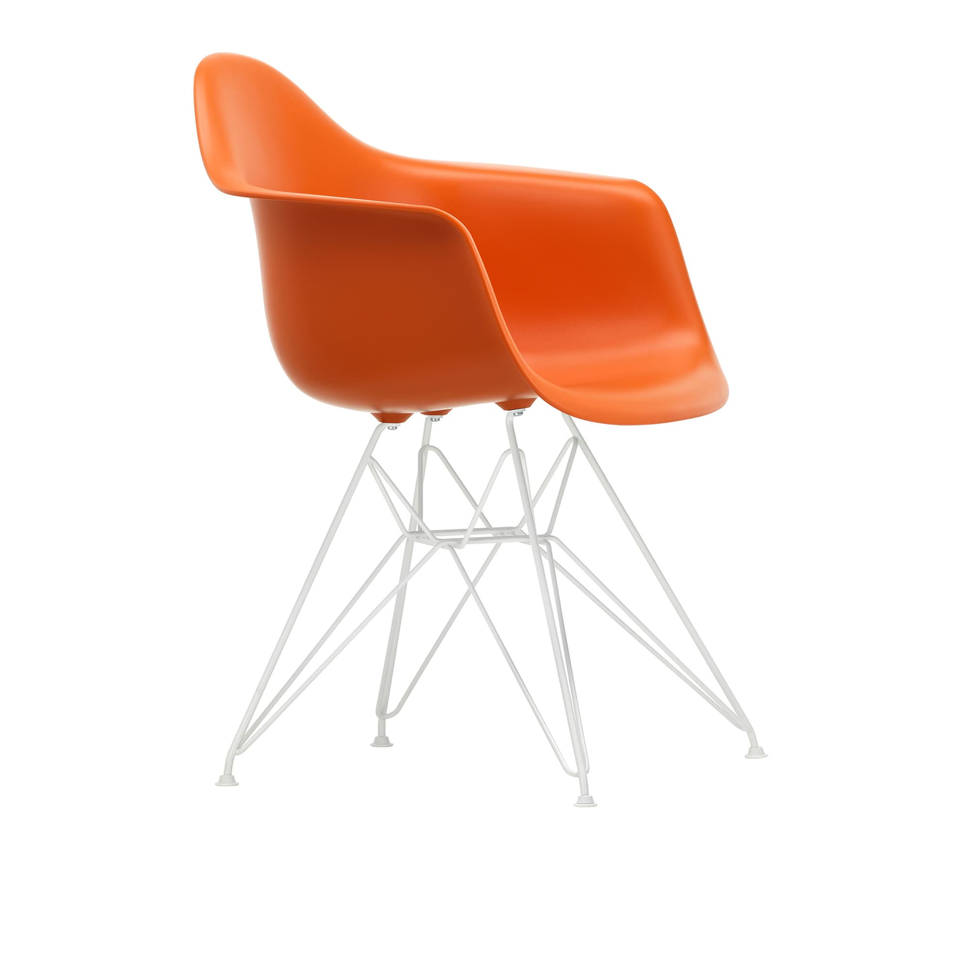 Vitra - Eames Plastic Armchair DAR - 43 Rusty Orange - White Base - Spisestoler - Charles & Ray Eames - Oransje - Metall/Plast