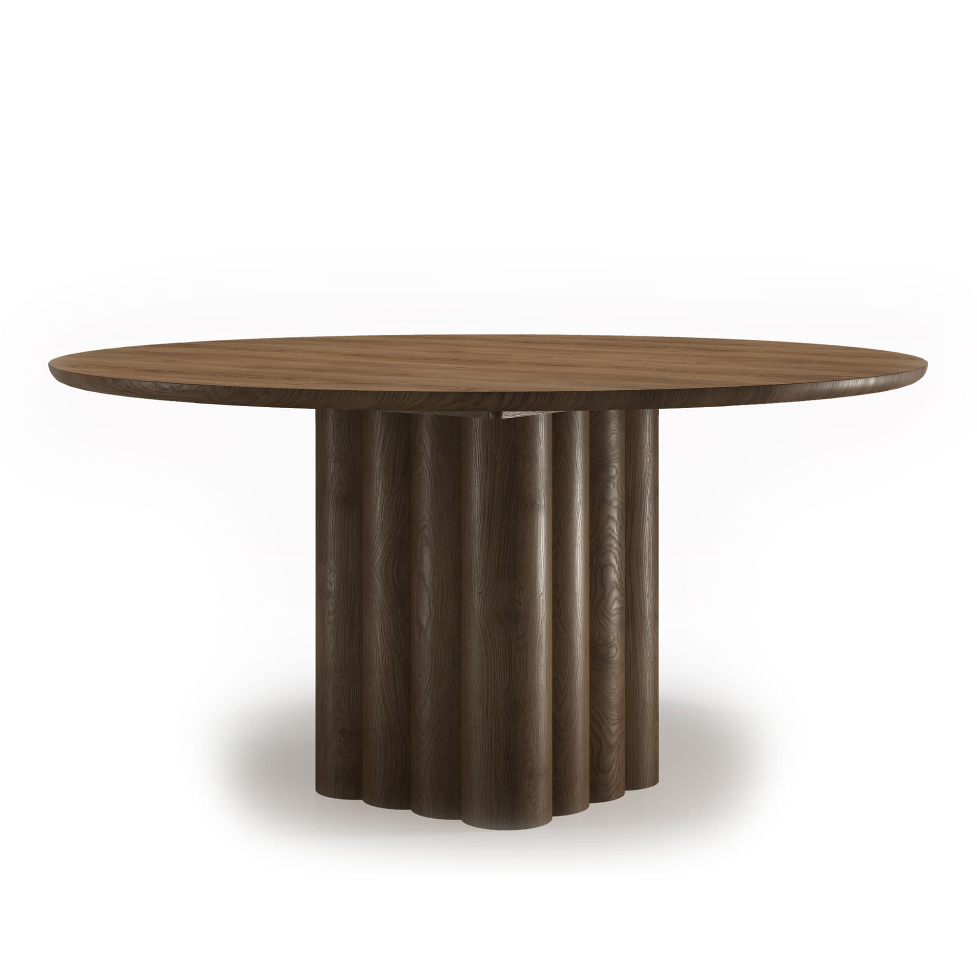 Dk3 - Plush Table Round Ø140 x H72 cm  Max 2 extension leaves Smoked oak - oil - Spisebord - Jacob Plejdrup - Brun - Tre