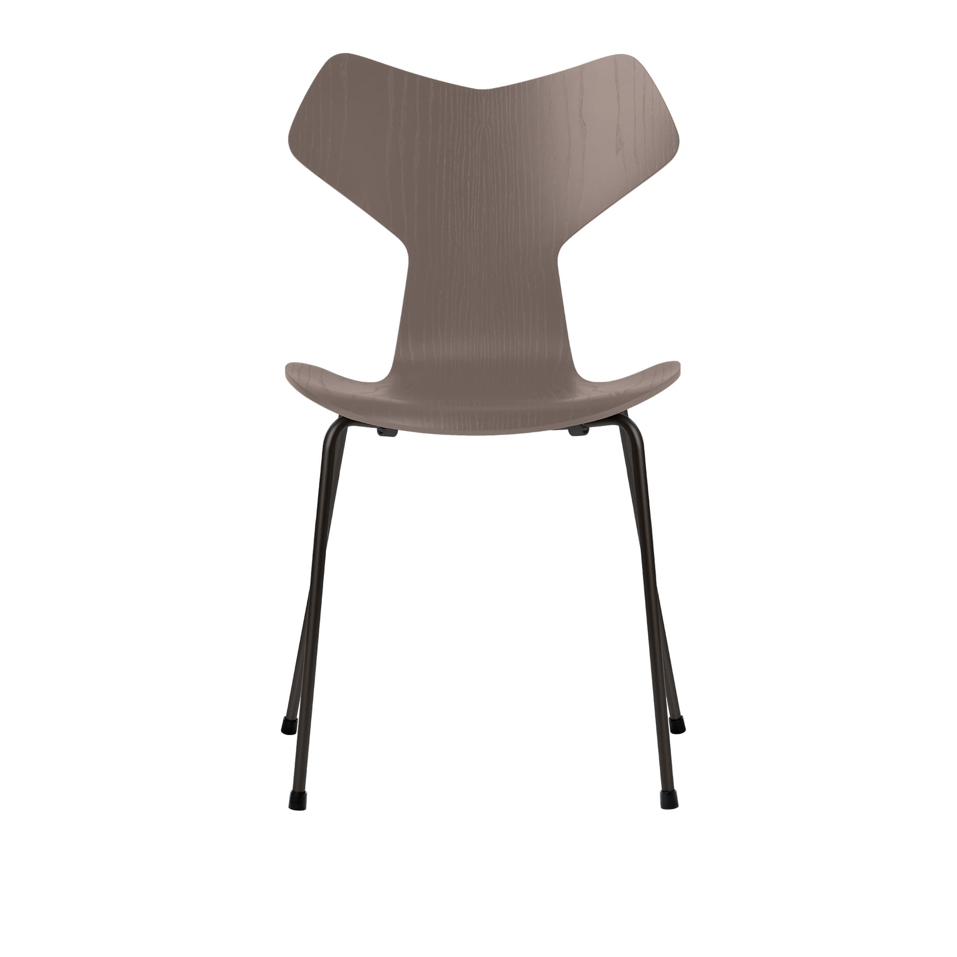 Fritz Hansen - 3130 Grand Prix, Färgad Ask, Deep Clay, Underrede Svart - Spisestoler - Arne Jacobsen - Beige,Grå - Metall/Tre
