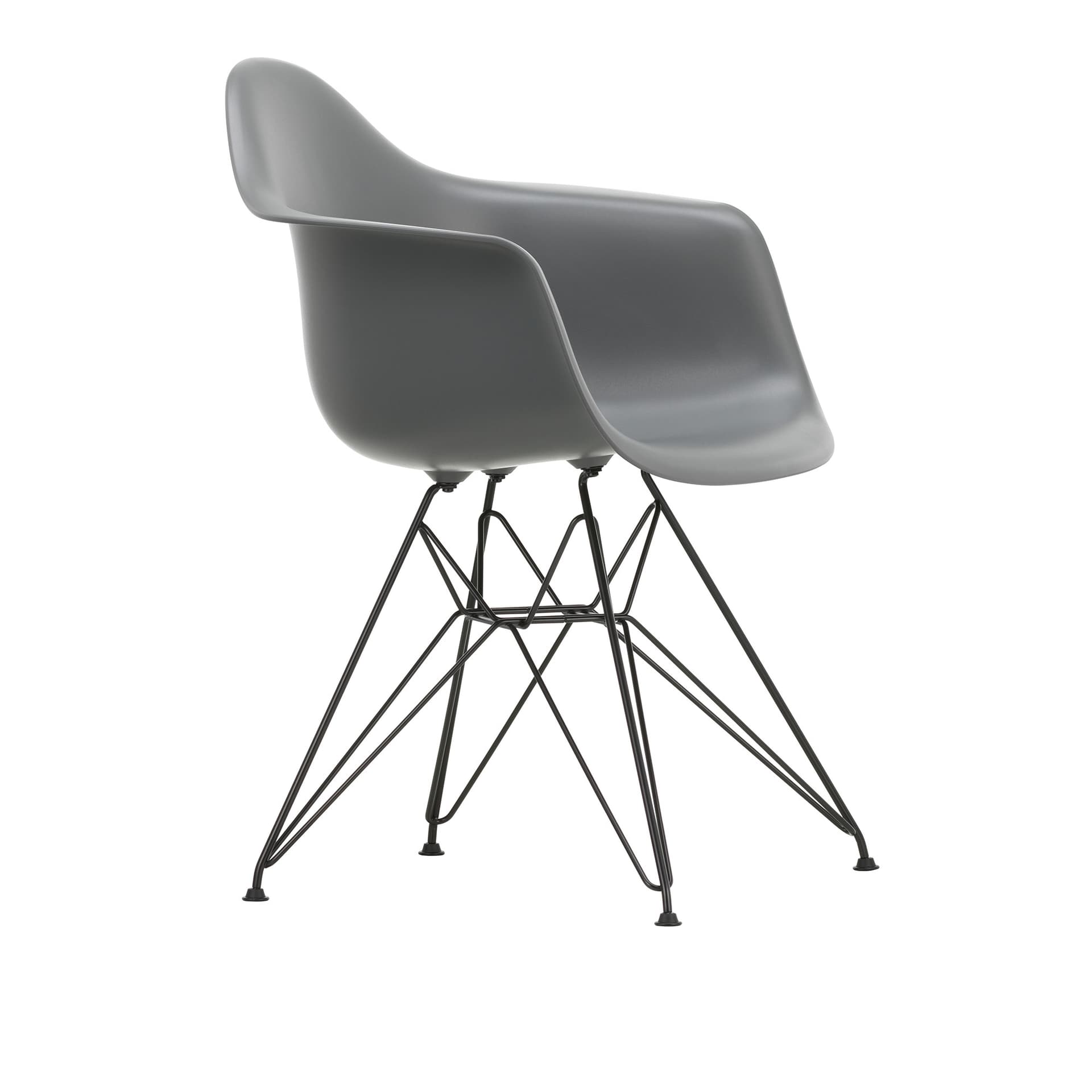 Vitra - Eames Plastic Armchair DAR 56 Granite Grey Basic Dark Base - Spisestoler - Charles & Ray Eames - Grå - Metall/Plast