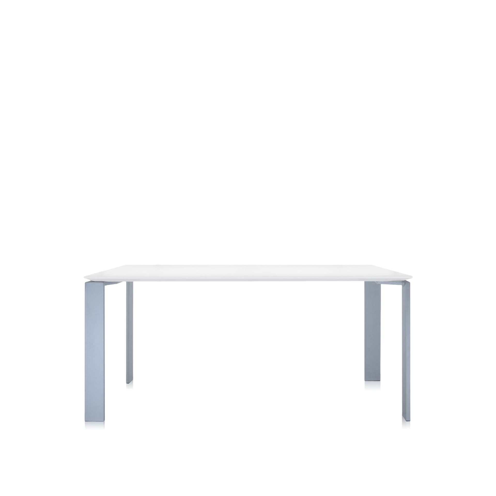 Kartell - Four Table 4522 158x79, White/Aluminium, Scratch-Proof Laminate - Spisebord - Ferruccio Laviani - Hvit - Laminat/Metall