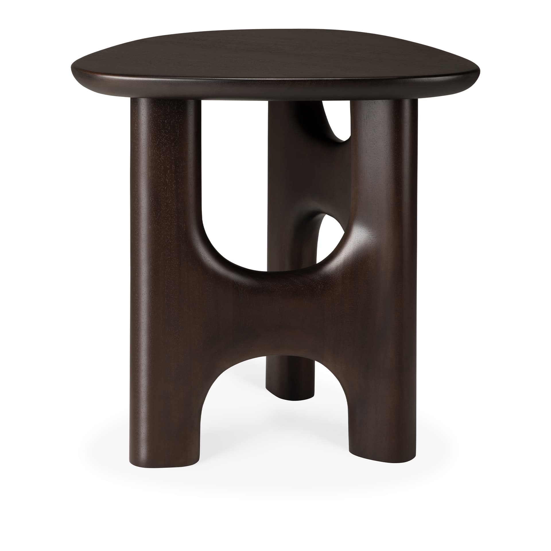 Ethnicraft - Flow side table - varnished mahogany - rose brown - pebble shape - Småbord & sidebord - Alain Van Havre - Brun - Tre