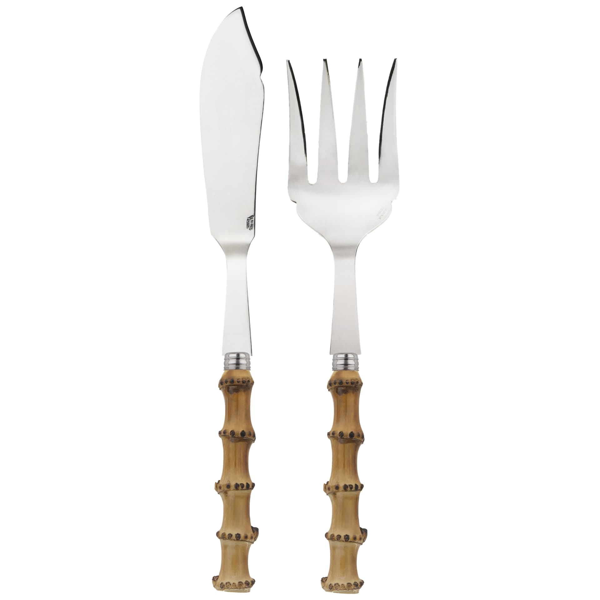 Sabre Paris - Panda Fish Serving Set Bamboo - Serveringsbestikk - Pascale Gelb - Metall