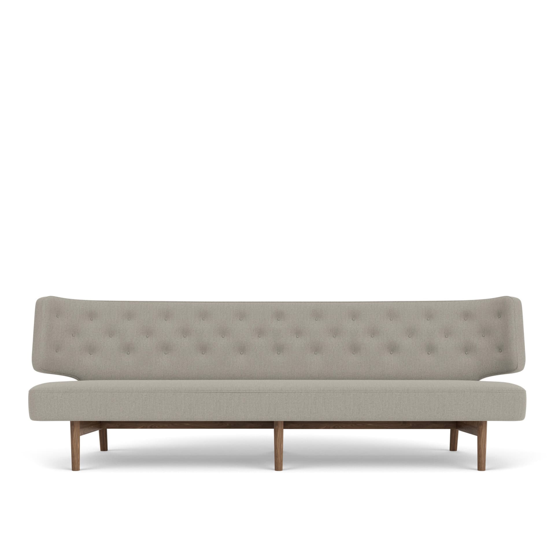 Audo Copenhagen - Radiohus Sofa P3 Walnut / Re-wool 0218 - Sofaer - Vilhelm Lauritzen - Beige