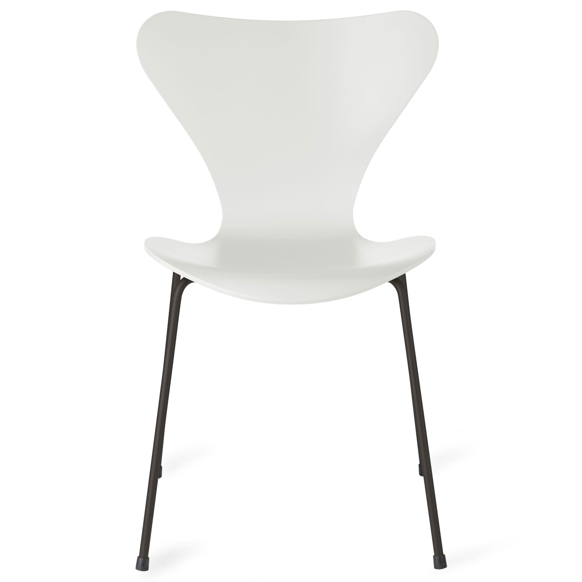 Fritz Hansen - Series 7 stol 3107 bøkfiner stålunderstell varm grafitt white - Spisestoler - Arne Jacobsen - Hvit - Metall/Tre