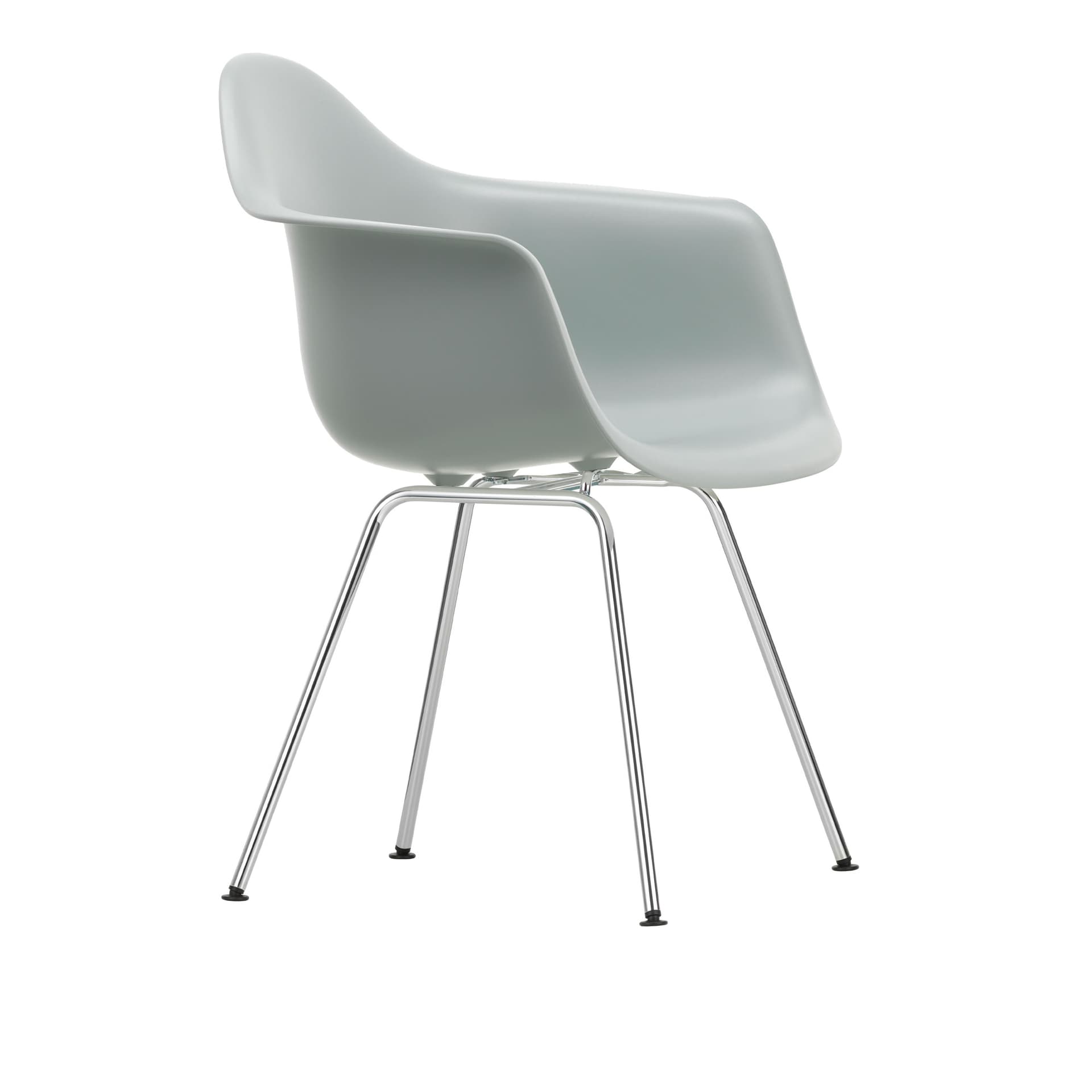 Vitra - Eames Plastic Armchair DAX - 24 Light Grey - Chrome Base - Spisestoler - Charles & Ray Eames - Grå - Metall/Plast