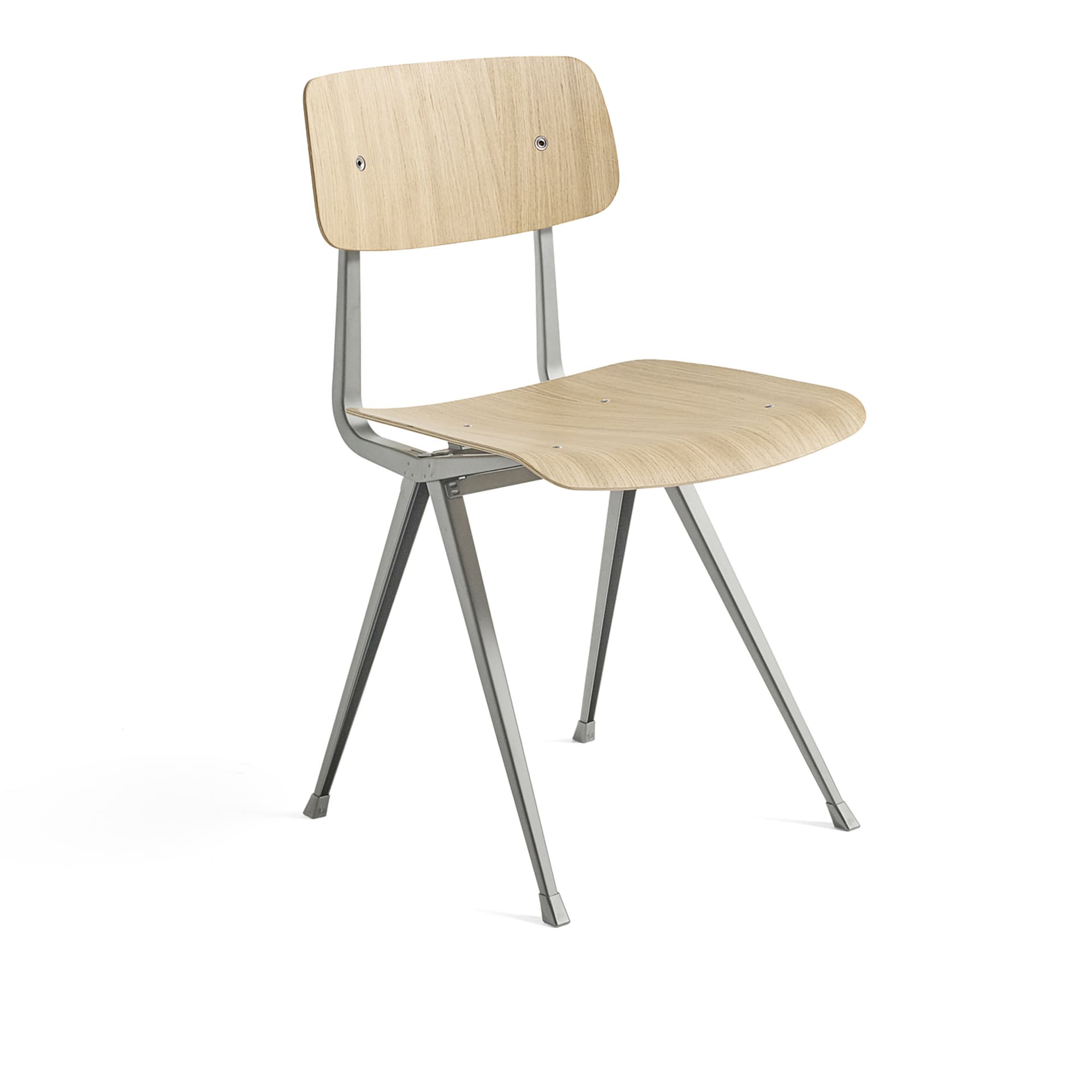 HAY - Result Chair Beige / Water Based Lacq Oak - Spisestoler - Friso Kramer,Wim Rietveld - Tre farget - Metall/Tre