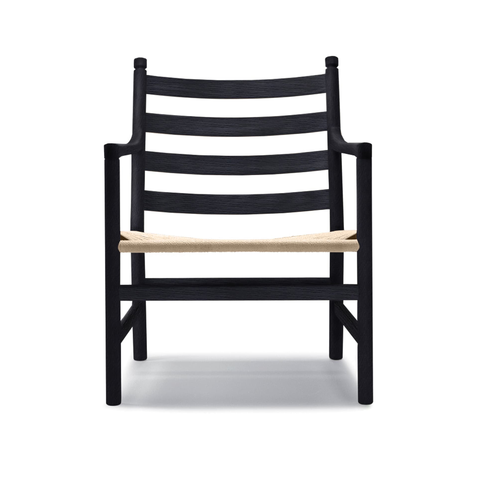 Carl Hansen - CH44 Ek Svartlackerad / Snöre Natur - Lenestoler - Hans J. Wegner - Tre farget - Naturlig materiale/Tre