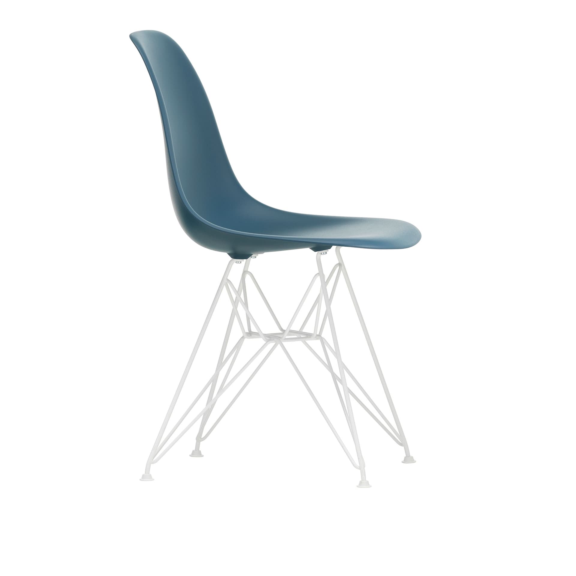 Vitra - Eames Plastic Chair DSR - 83 Sea Blue - White Base - Spisestoler - Charles & Ray Eames - Blå - Metall/Plast