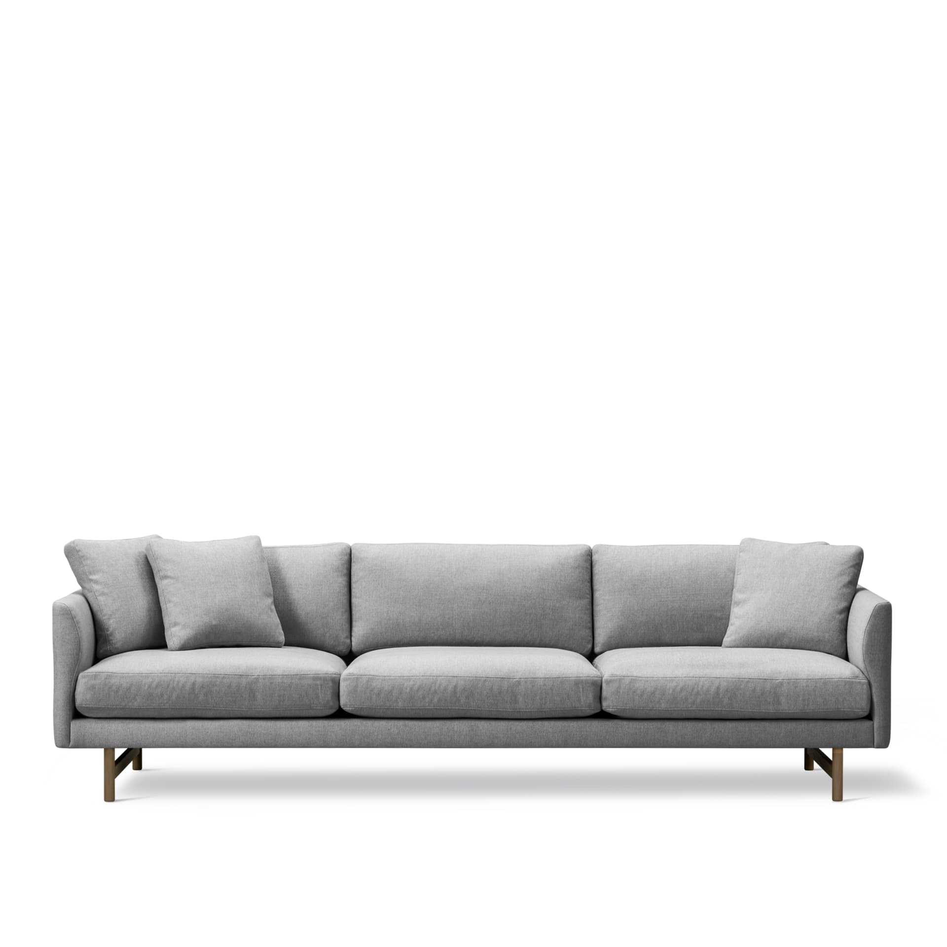 Fredericia Furniture - Calmo 3 Seater 80 Wood Base, Fabric 2 - Sunniva 242, Smoked oak - Sofaer - Hugo Passos - Grå