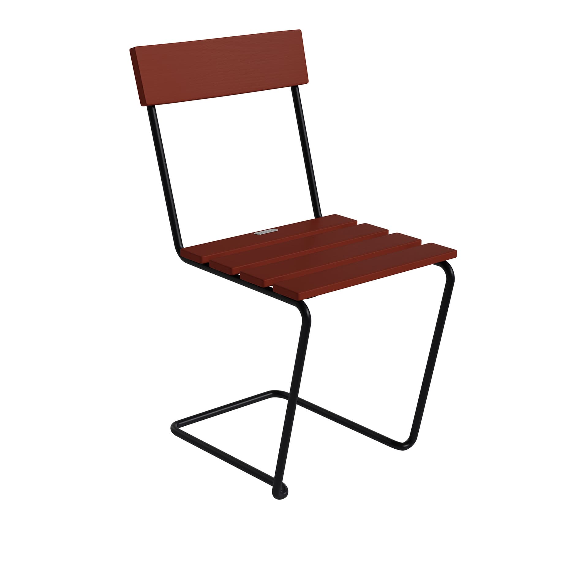 Grythyttan Stålmöbler - Chair 1 Mörkröd ek / Svart stativ - Utendørs spisebordstoler - Artur Lindqvist - Tre farget - Metall/Tre
