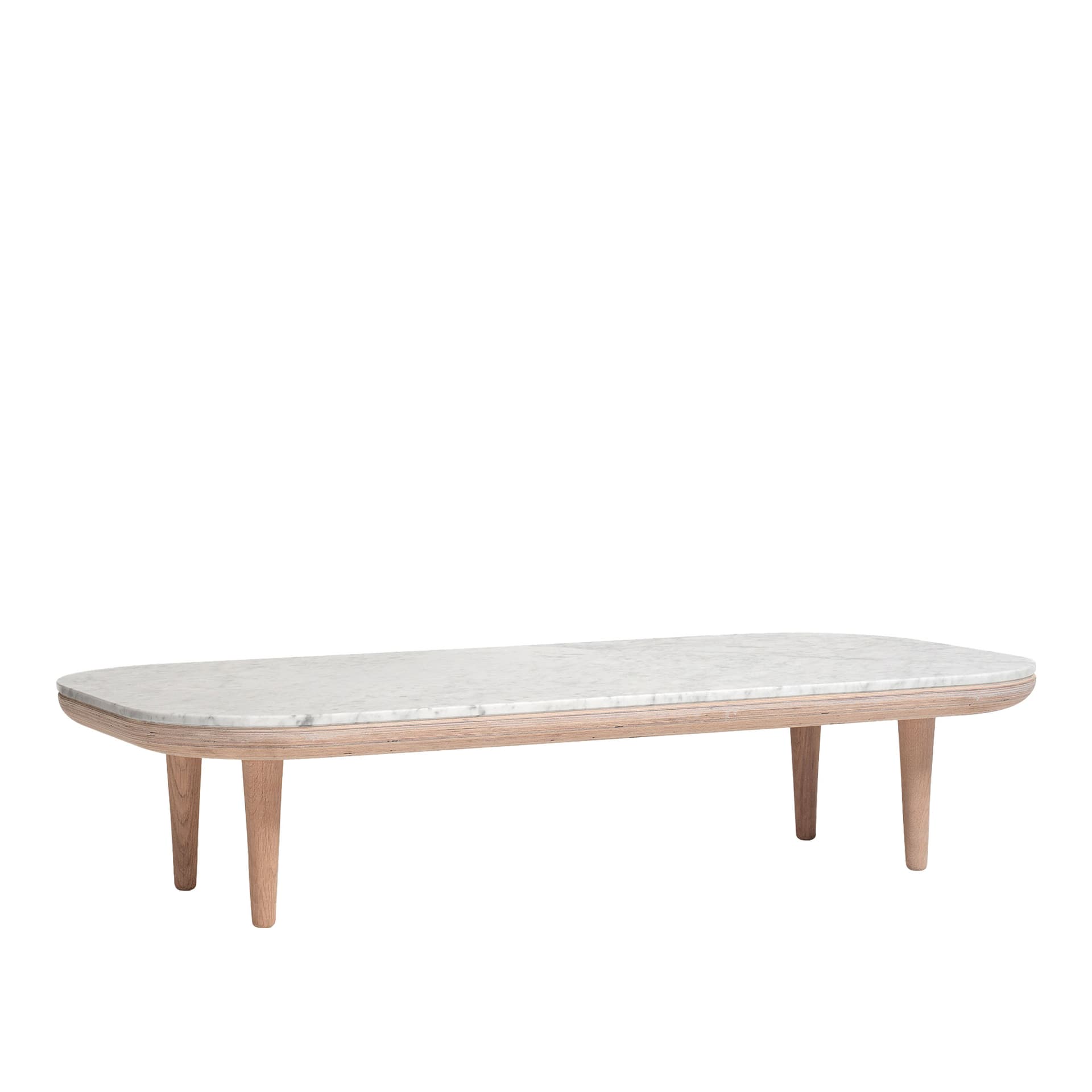 &Tradition - FLY SC5 120x60 cm Vitoljad ek/Bianco Carrara Marmor - Sofabord - Space Copenhagen - Hvit - Tre/Stein