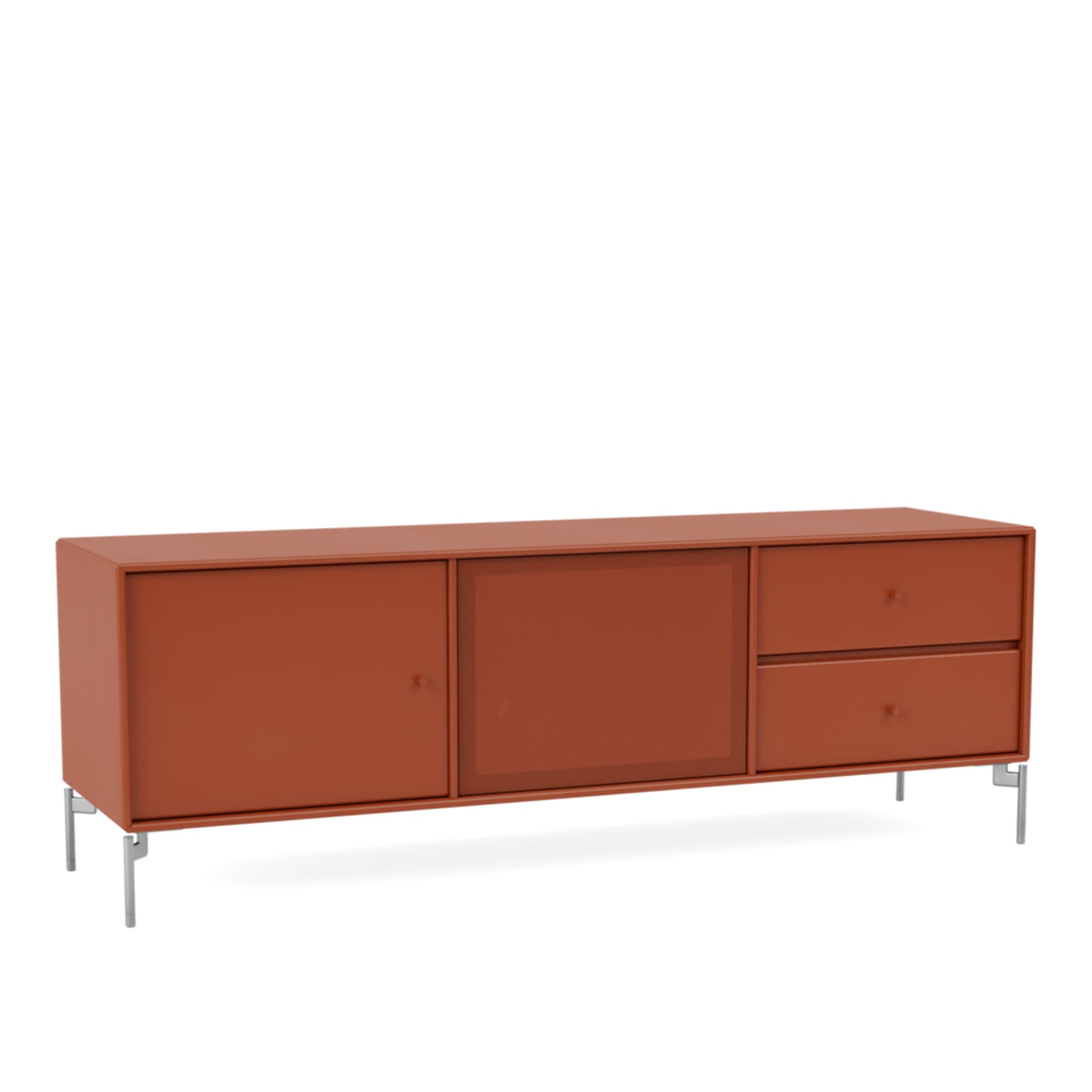 Montana - Octave Vi TV Bench 162-Hokkaido Matt Chrome - TV-benker - Peter J. Lassen - Rød - Tre