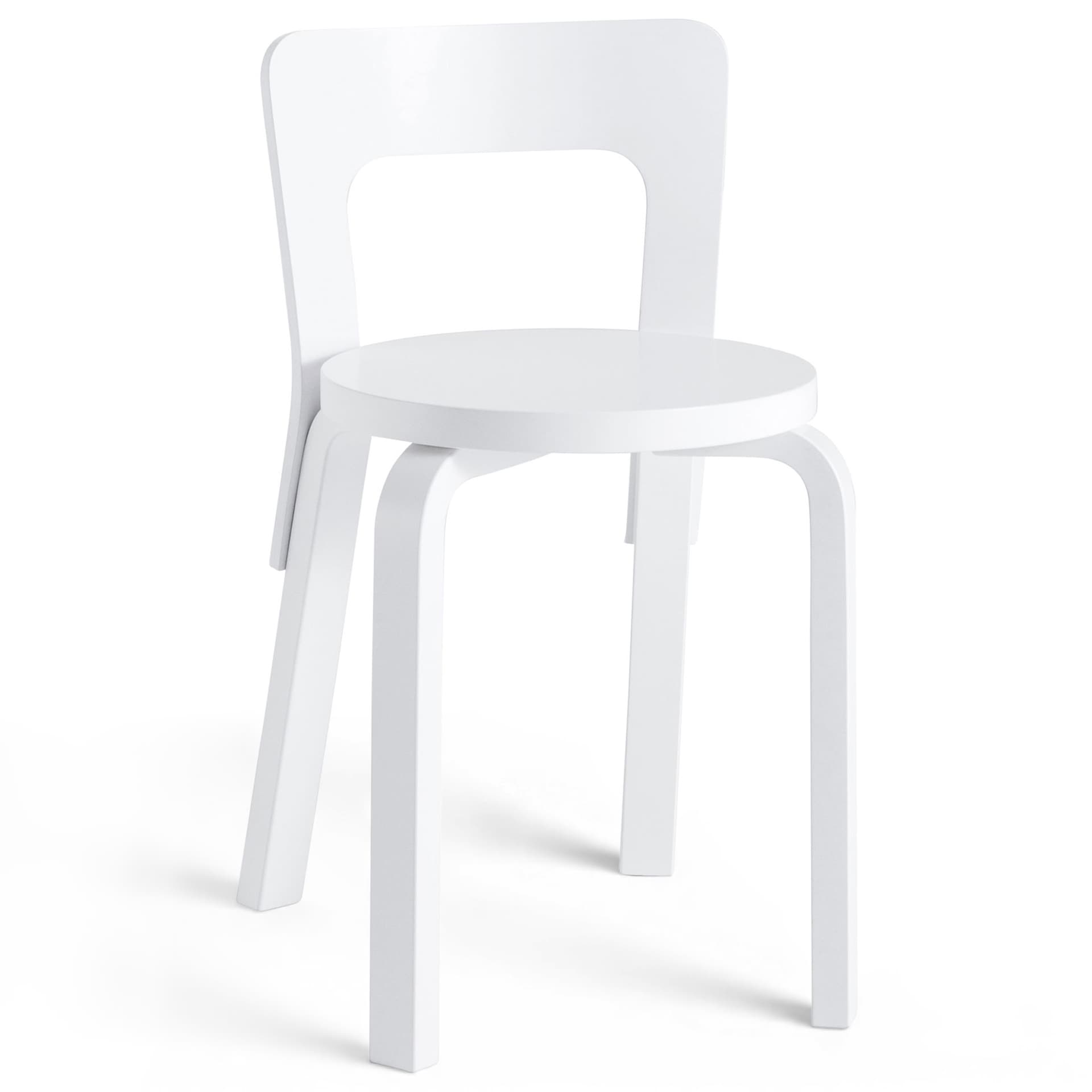 Artek - Stol 65, Helt vitlackad - Spisestoler - Alvar Aalto - Hvit - Tre