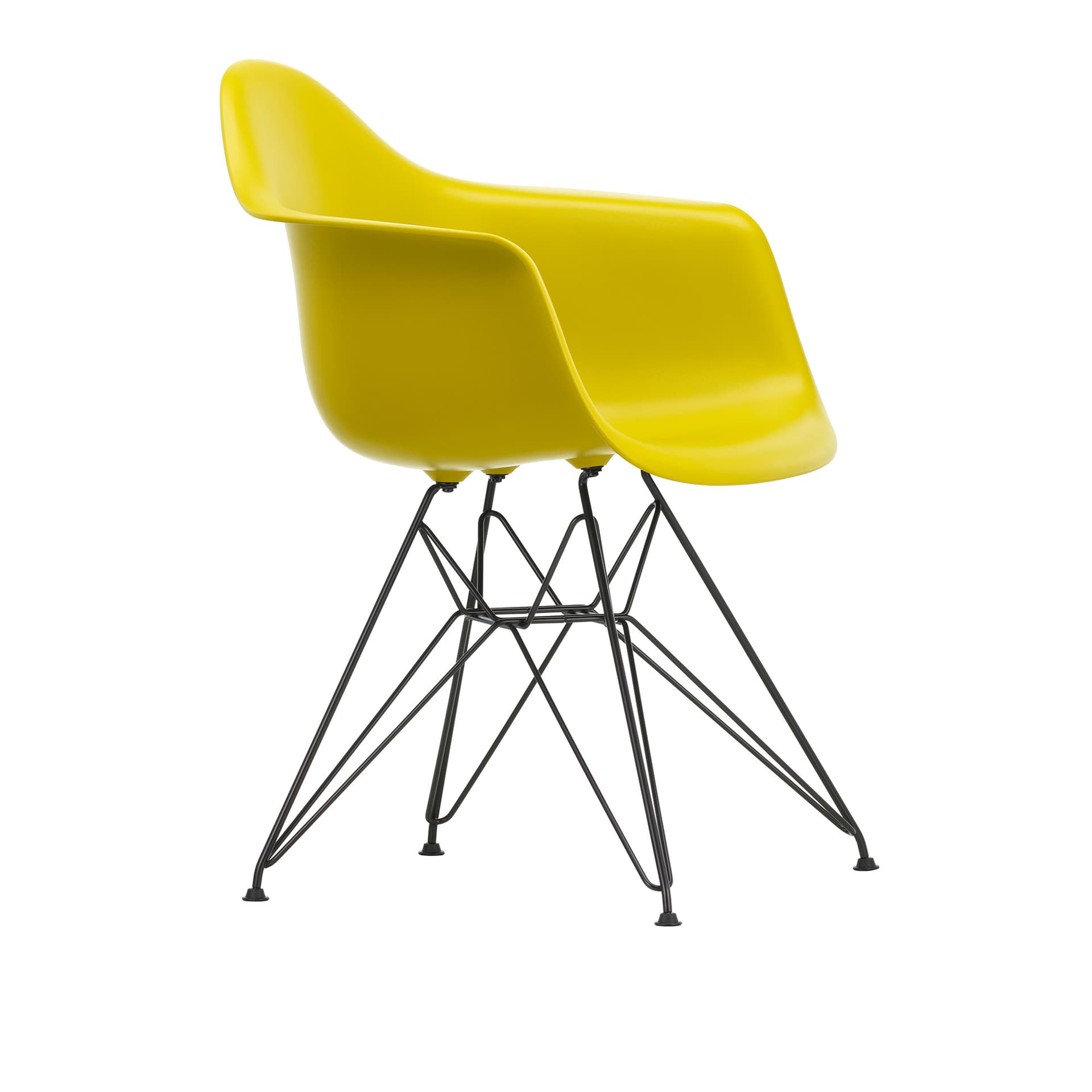 Vitra - Eames Plastic Armchair DAR 34 Mustard Basic Dark Base - Spisestoler - Charles & Ray Eames - Gul - Metall/Plast