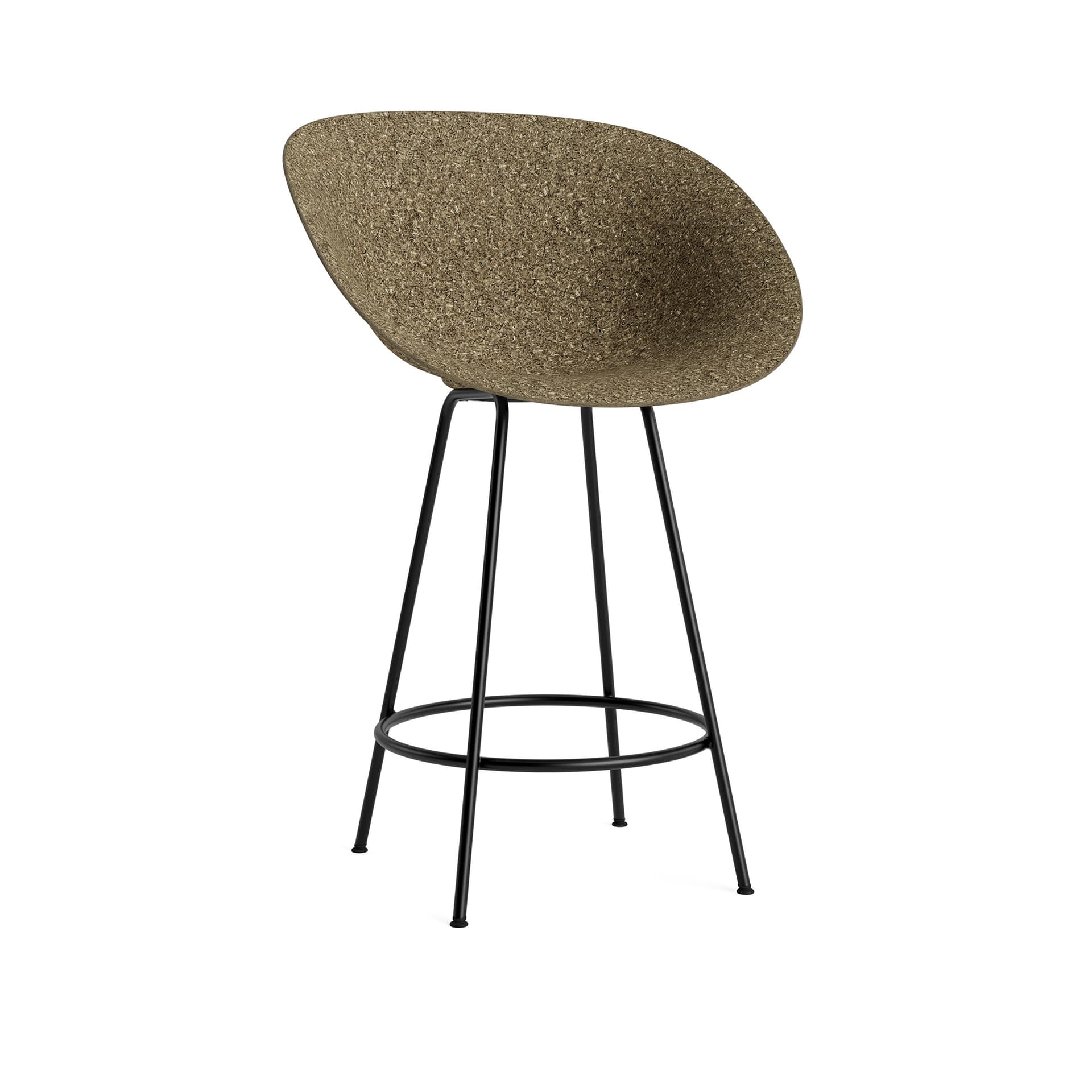 Normann Copenhagen - Mat Bar Armchair 65 cm Black Steel Seaweed - Barstoler & barkrakker - Foersom & Hiort-Lorenzen - Beige - Naturlig materiale/Metall