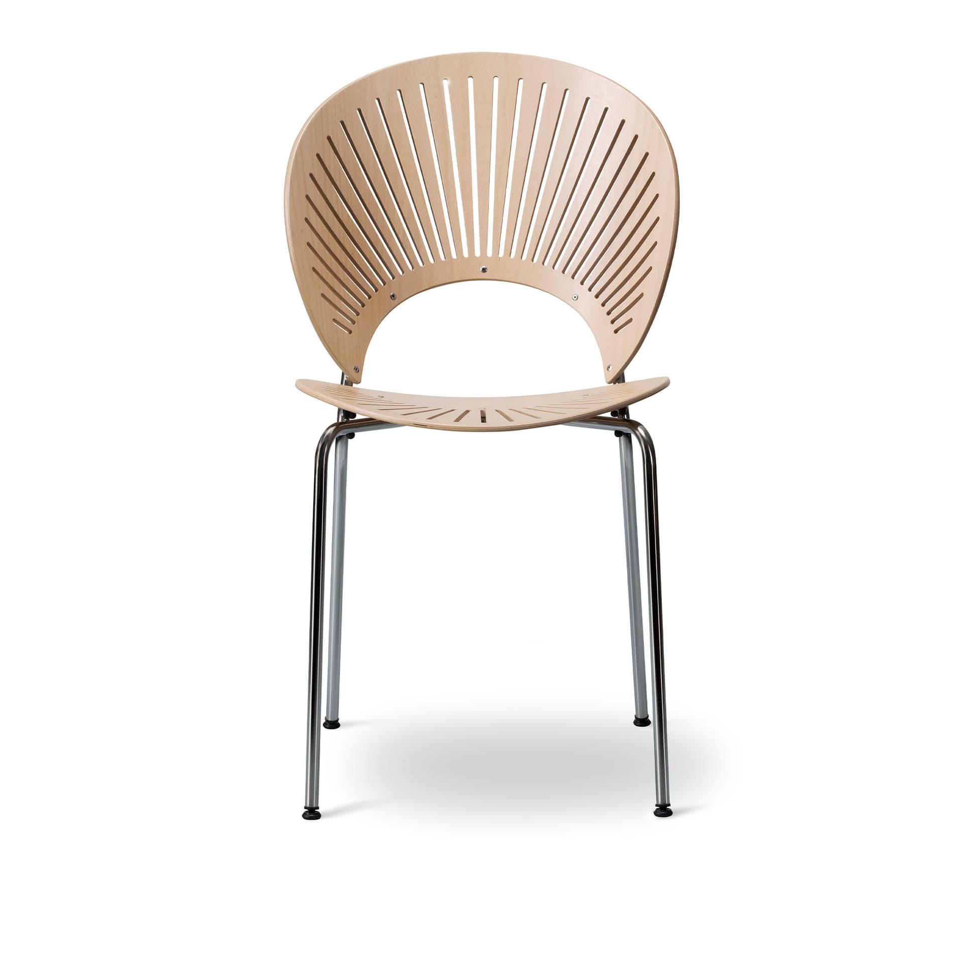 Fredericia Furniture - Trinidad Chair, Lackerad bok, Krom - Spisestoler - Nanna Ditzel - Sølv - Metall/Tre
