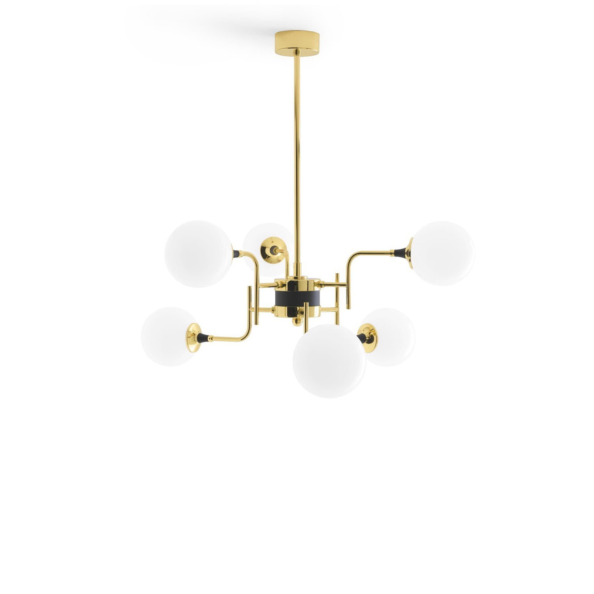 Stilnovo - Galassia LED-hengelampe, gullfarget, 6 lyskilder, 91 cm