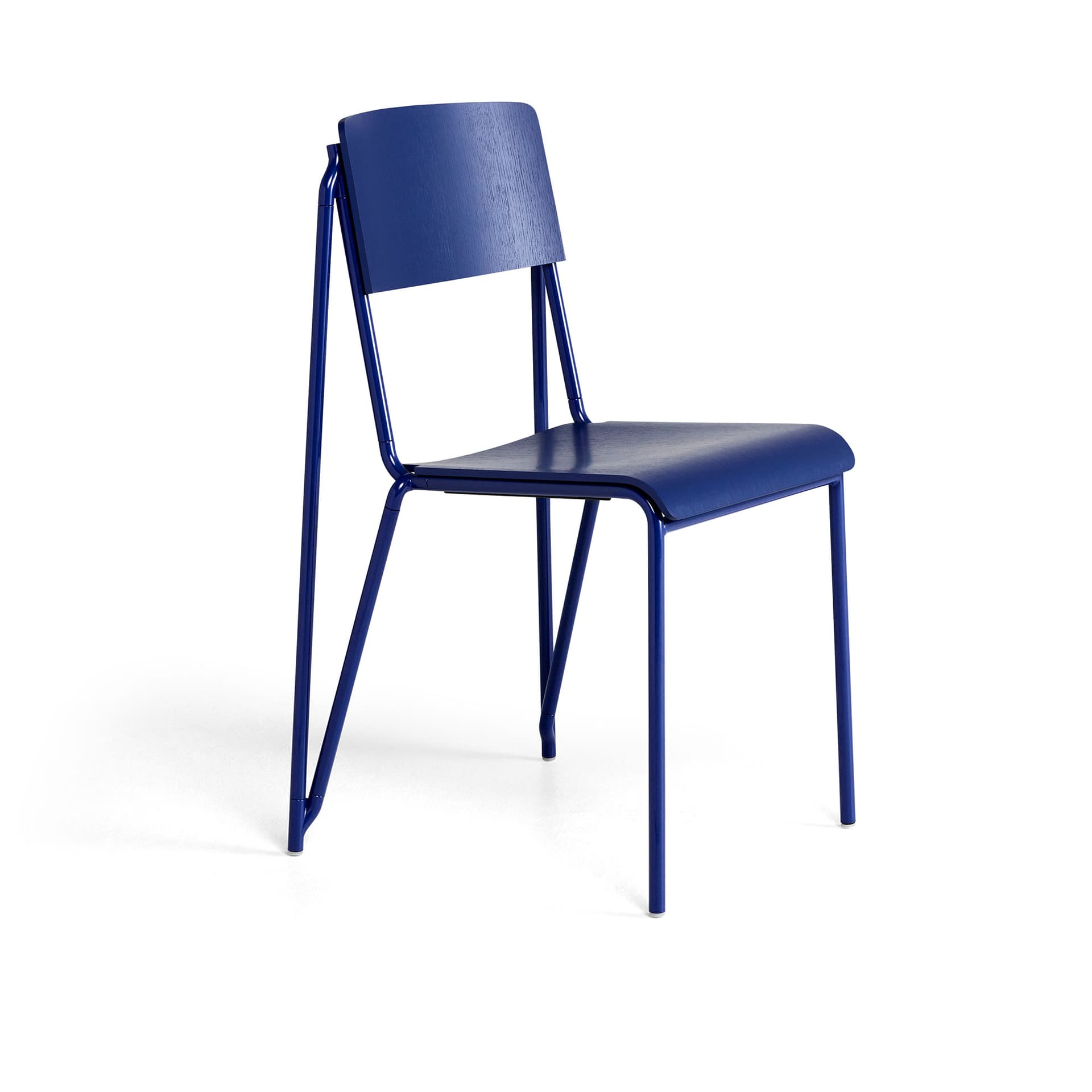 HAY - Petit Standard, Seat Ultramarine Blue Stained Oak, Base Ultramarine Blue Powder Coated Steel - Spisestoler - Daniel Rybakken - Blå - Metall/Tre