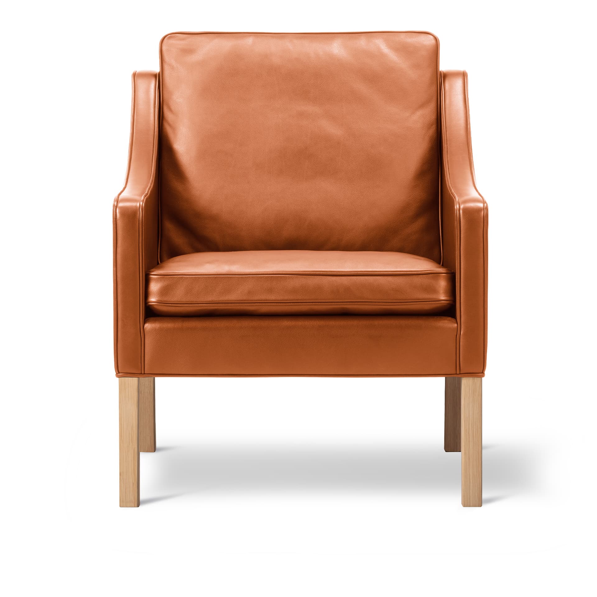Fredericia Furniture - BM Club chair - Lounge chair - Oak light oil - Leather Cera 905 - Russet brown - Lenestoler - Børge Mogensen - Brun - Lær
