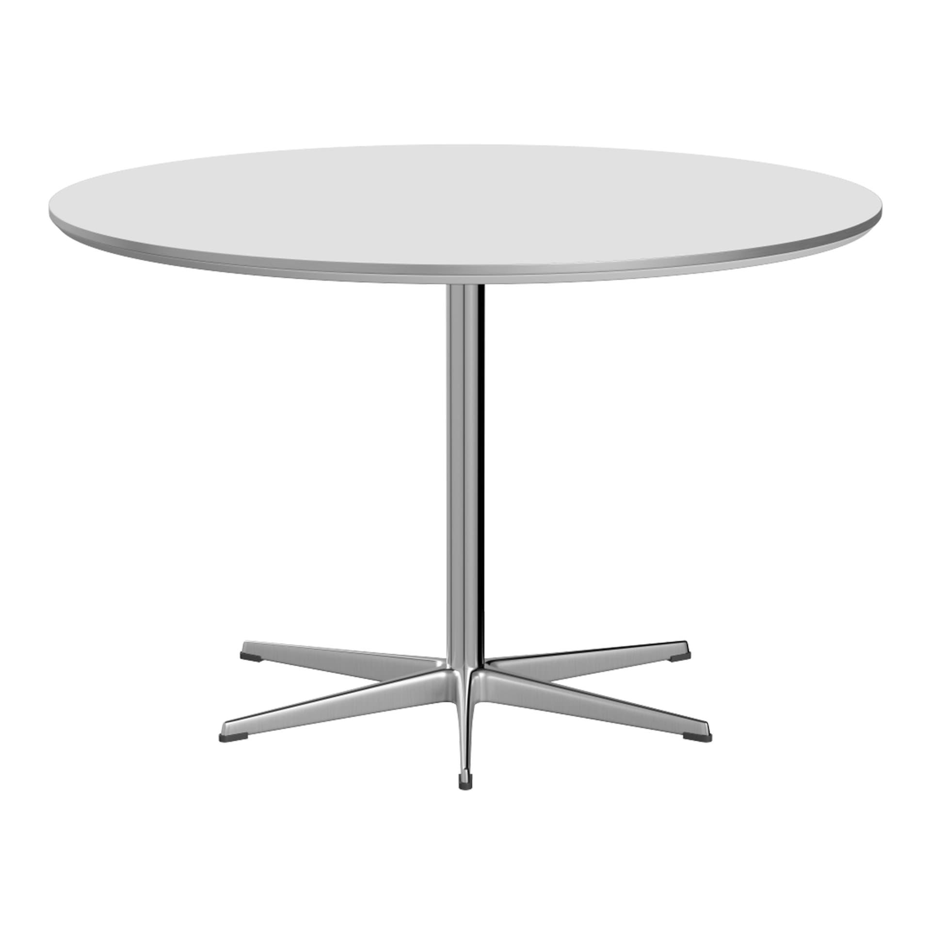 Fritz Hansen - A825 Cirkulär, Ø120 cm, Laminat Vit, 6-grenad stjärnfot - Spisebord - Arne Jacobsen,Piet Hein - Hvit - Laminat/Metall