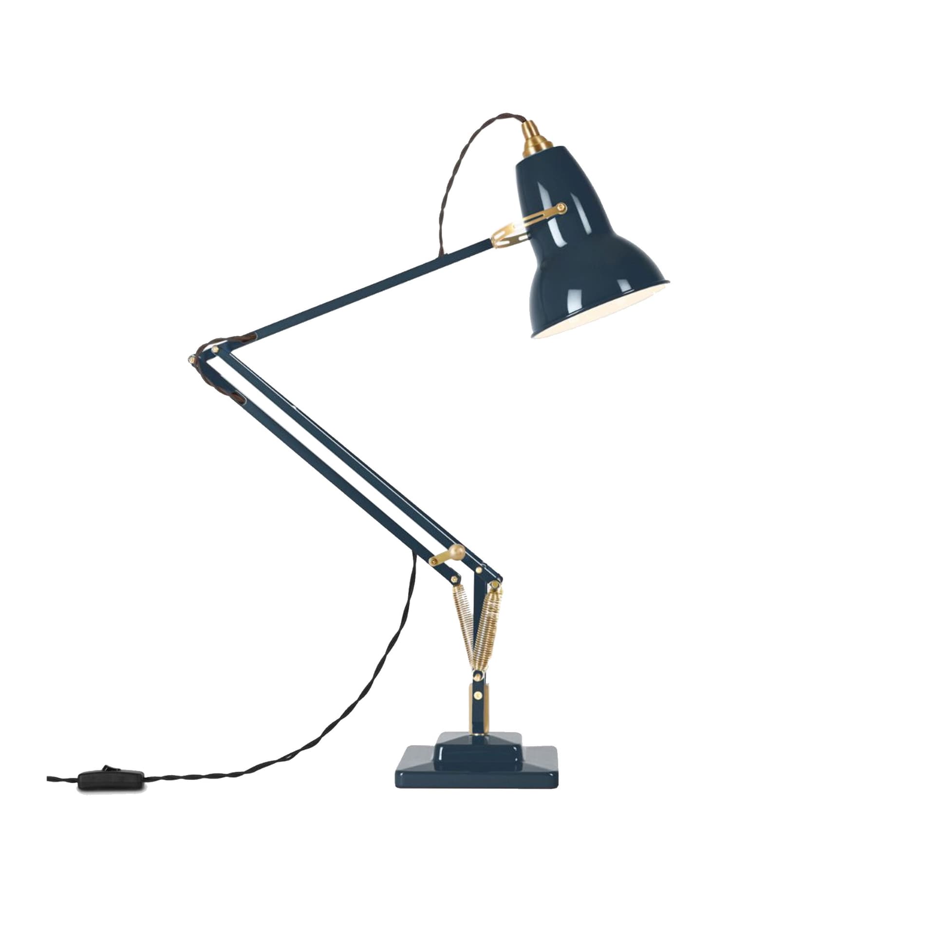 Anglepoise - Original 1227 Brass Desk Lamp, Ink Blue, Incl. LED 10W E27 806lm, 2700K IP20 - Bordlamper - George Carwardine - Blå