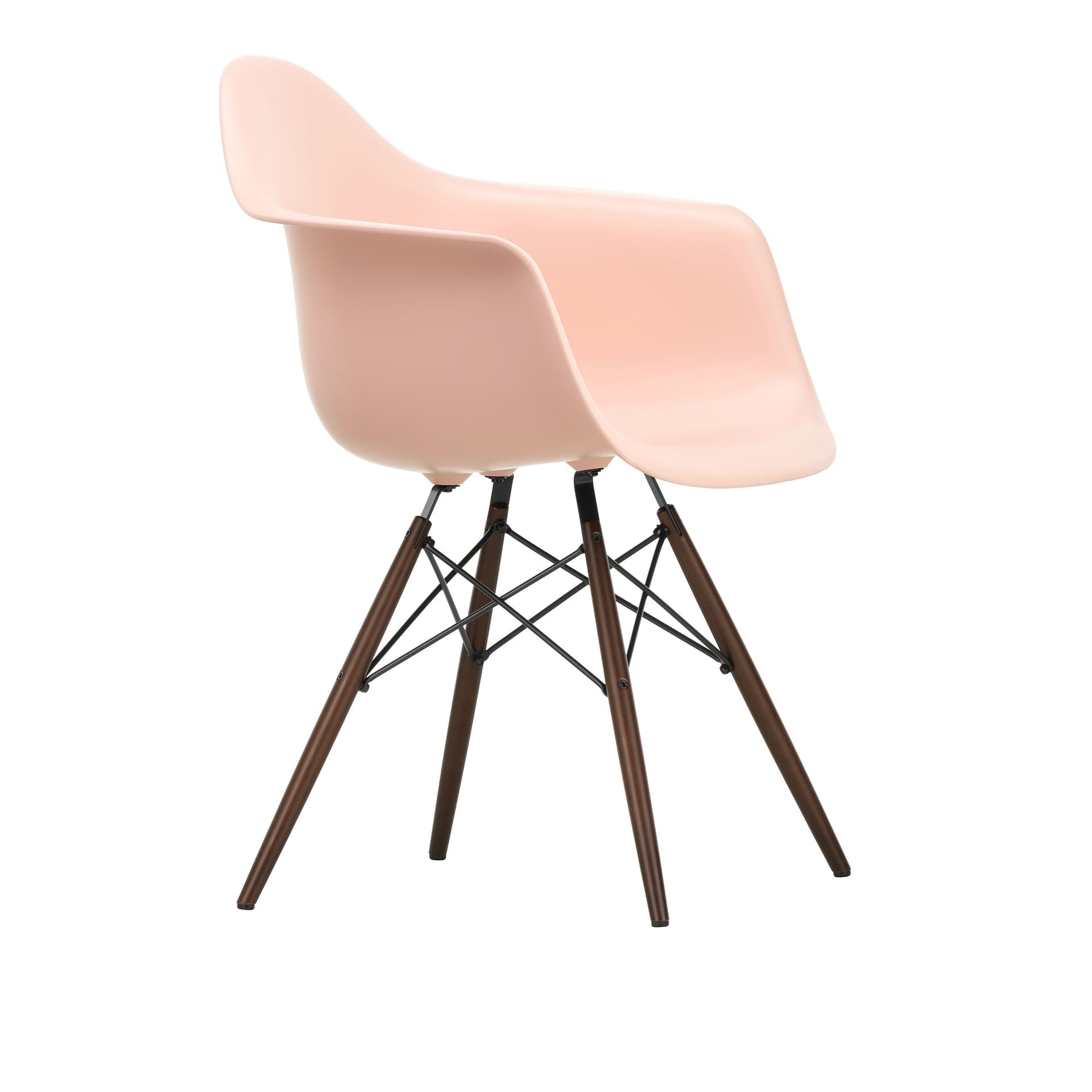 Vitra - Eames Plastic Armchair DAW - 41 Pale Rose - Dark Maple - Spisestoler - Charles & Ray Eames - Rosa - Metall/Tre/Plast