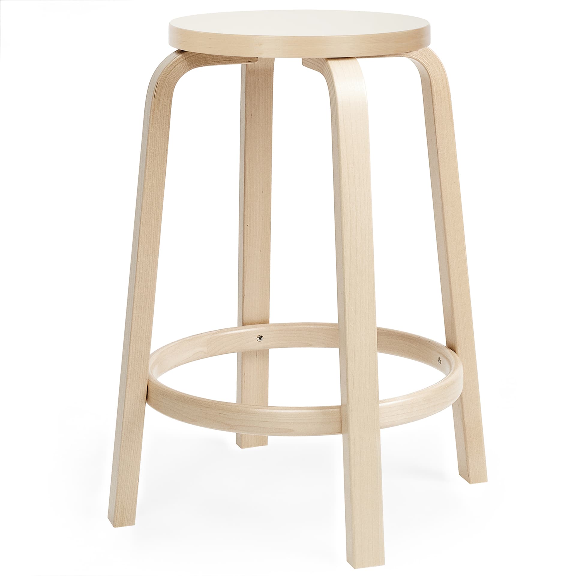 Artek - Barstol 64, 65 cm, Vit laminat - Barstoler & barkrakker - Alvar Aalto - Tre farget - Tre