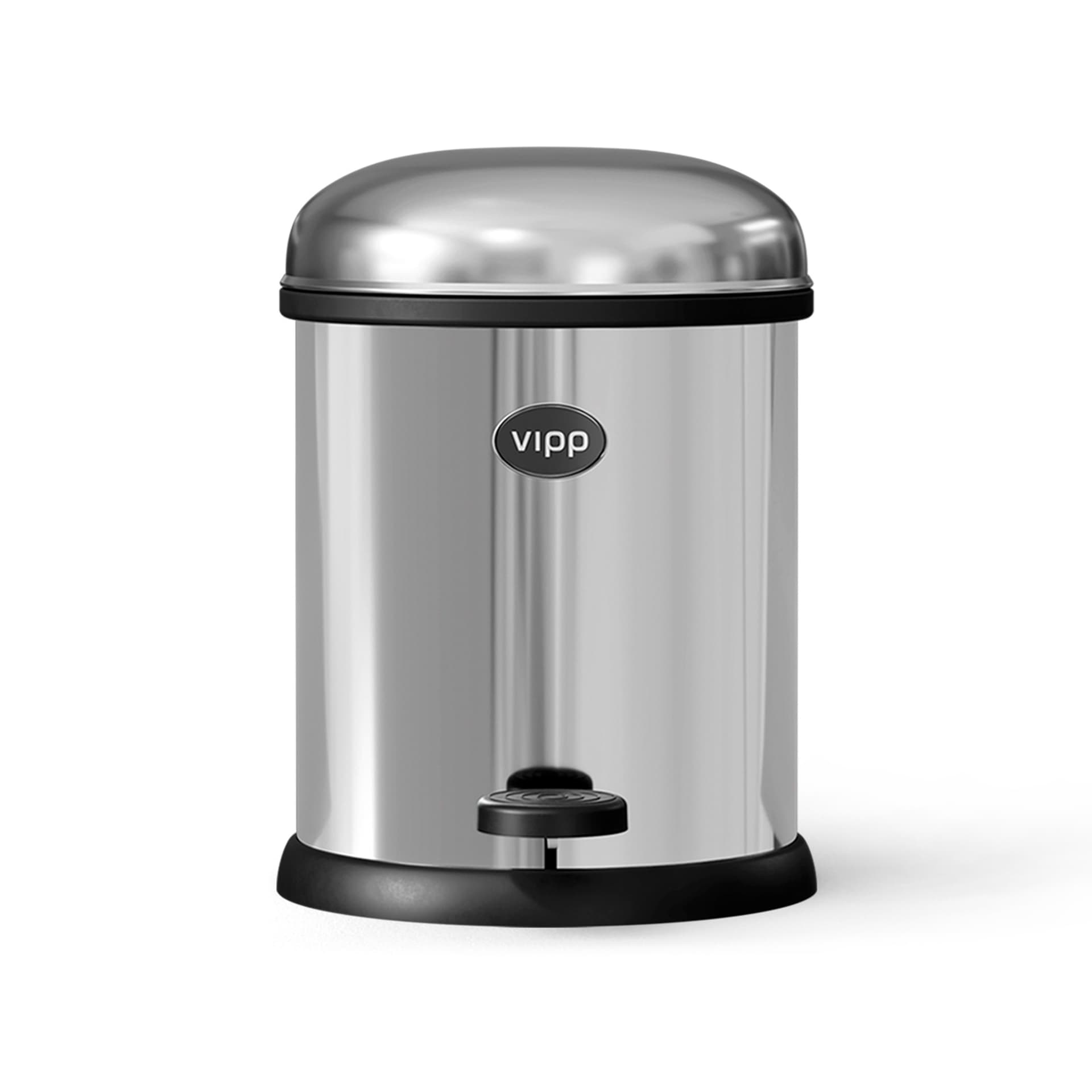 Vipp - 12 tråkkbøtte, rustfritt stål-look, 3 l –